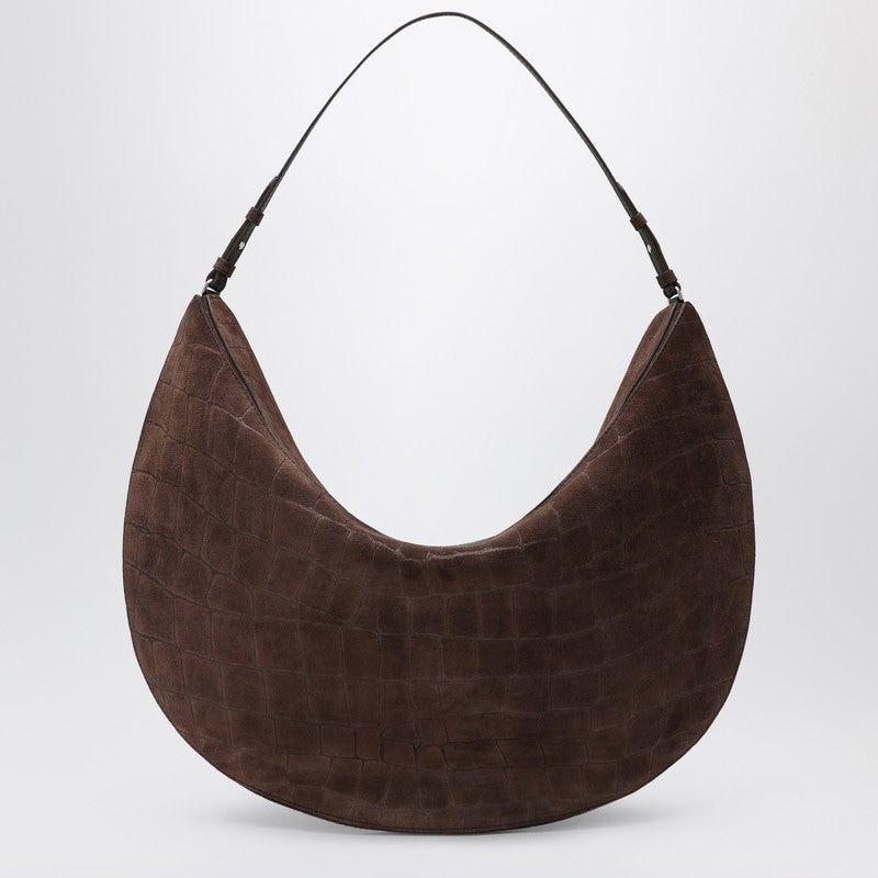 JACQUEMUS Large Crocodile-Effect Leather Hobo Handbag