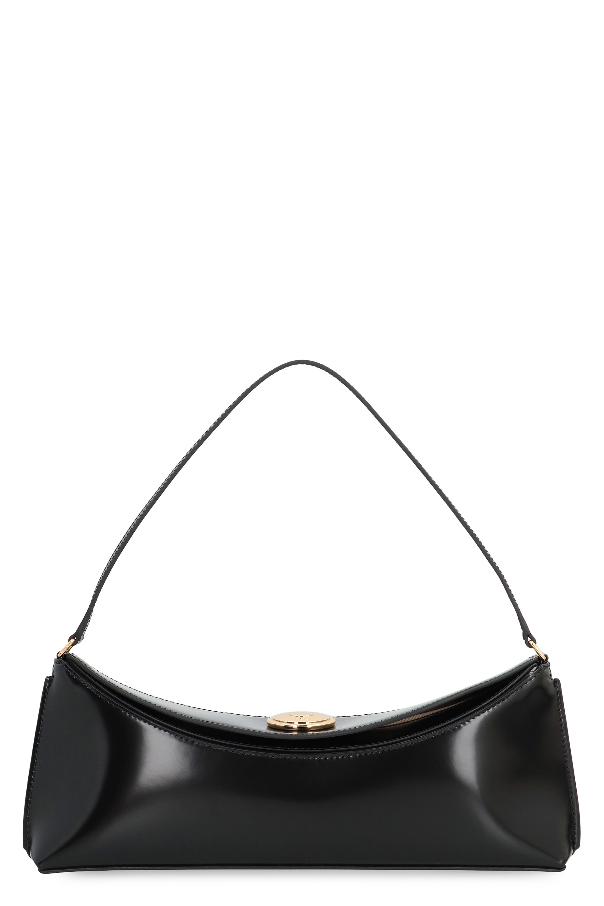 JACQUEMUS Mini Leather Oval Clutch with Magnetic Closure