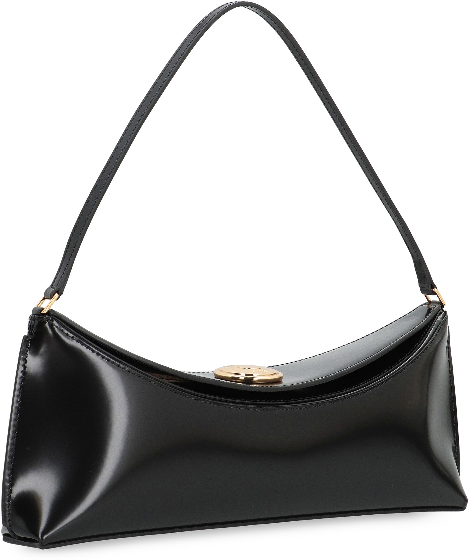 JACQUEMUS Mini Leather Oval Clutch with Magnetic Closure