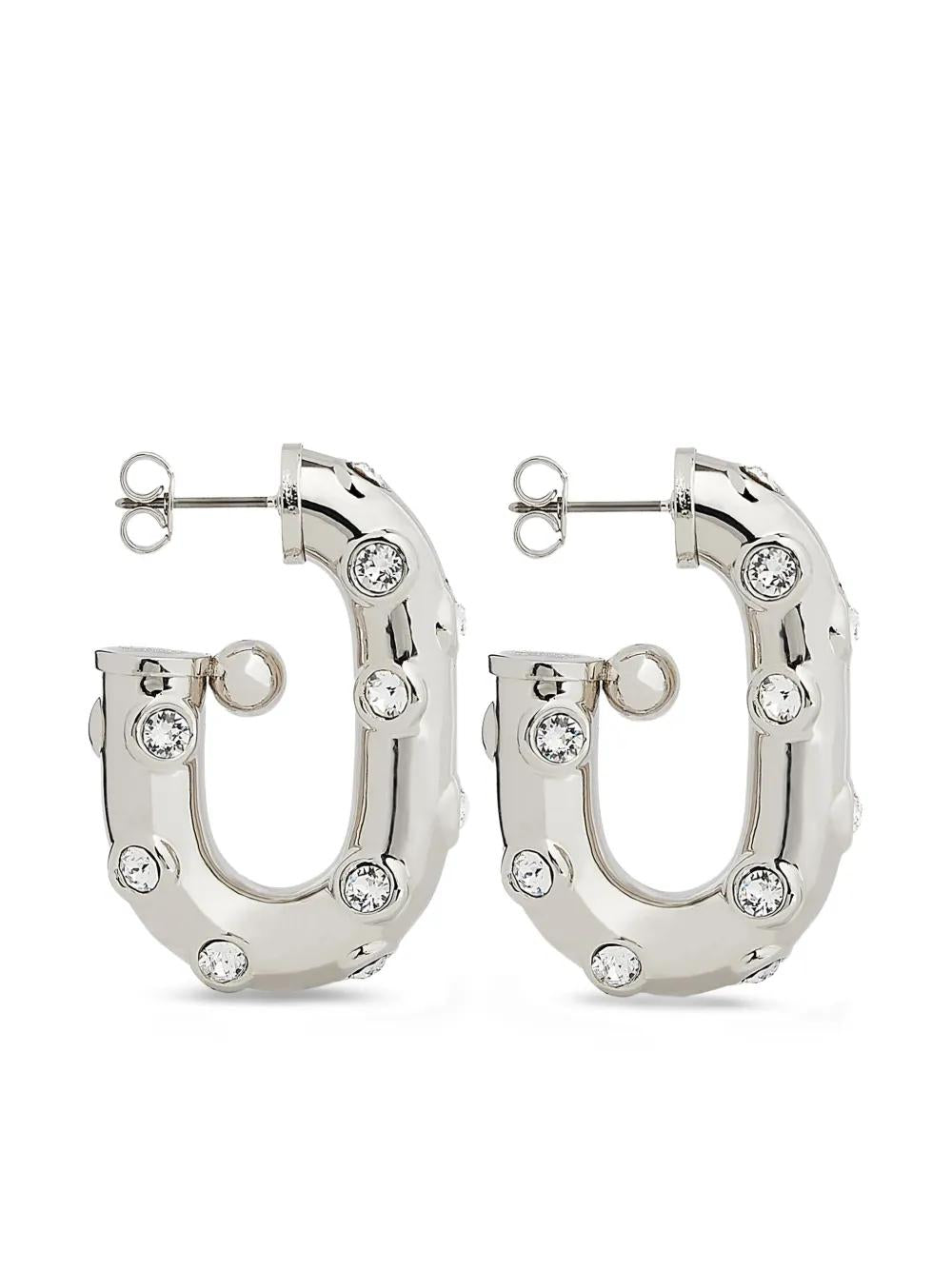 PACO RABANNE XL Link Earrings with Rhinestones Embellishments