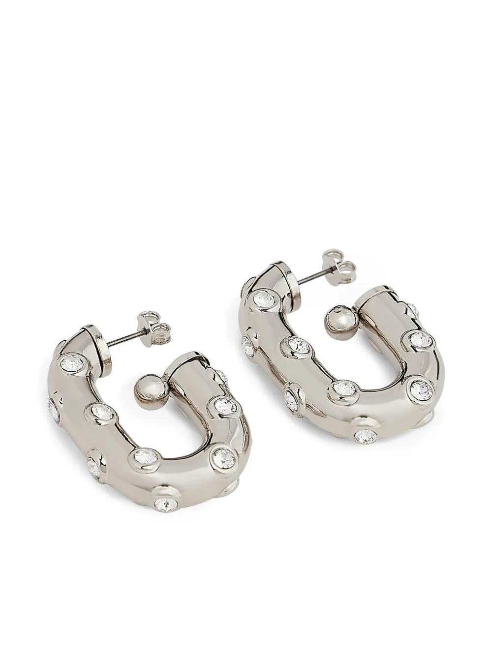 PACO RABANNE XL Link Earrings with Rhinestones Embellishments