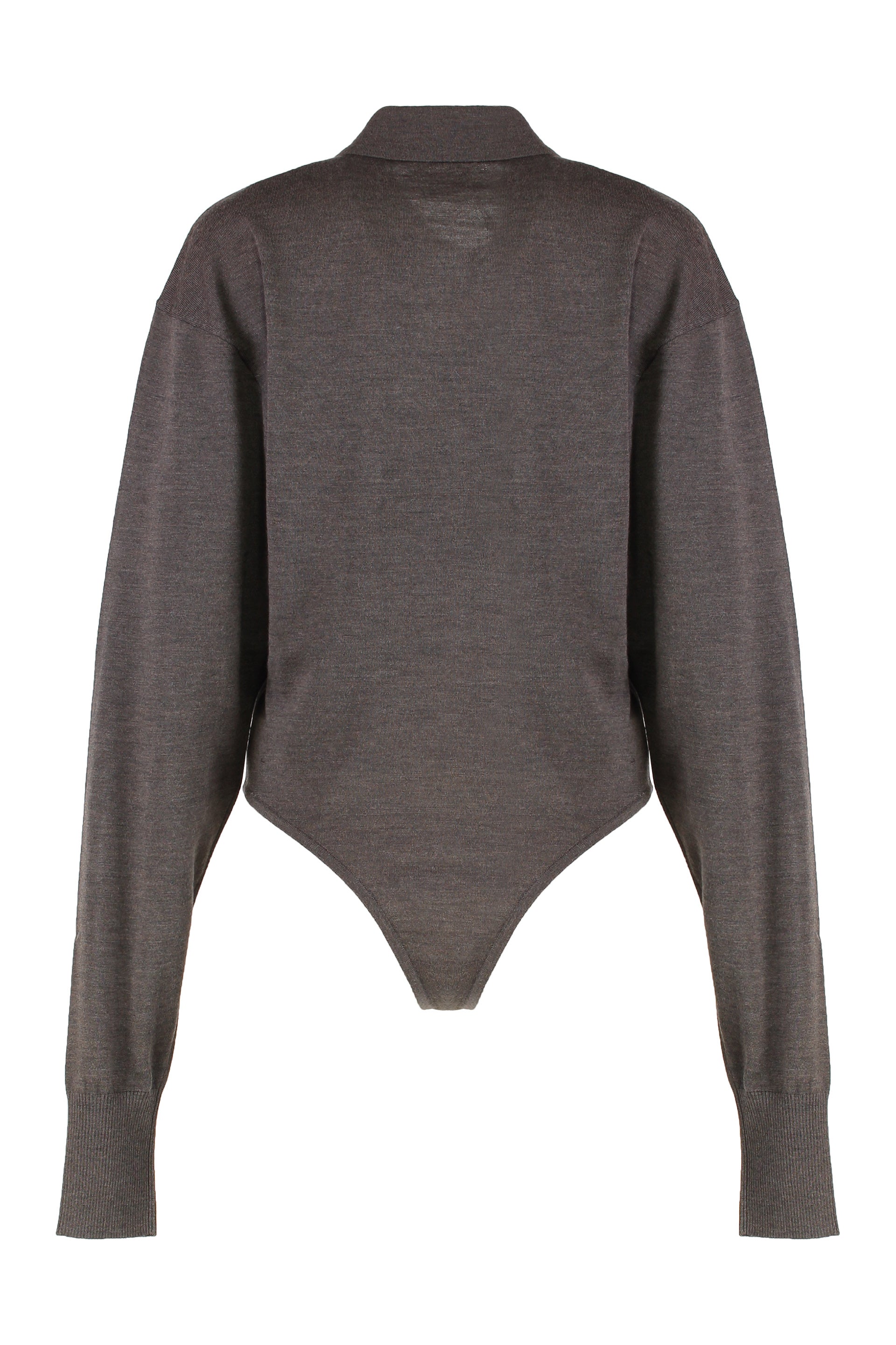 JACQUEMUS Merino Body with Polo Collar and Symmetrical Button Closure