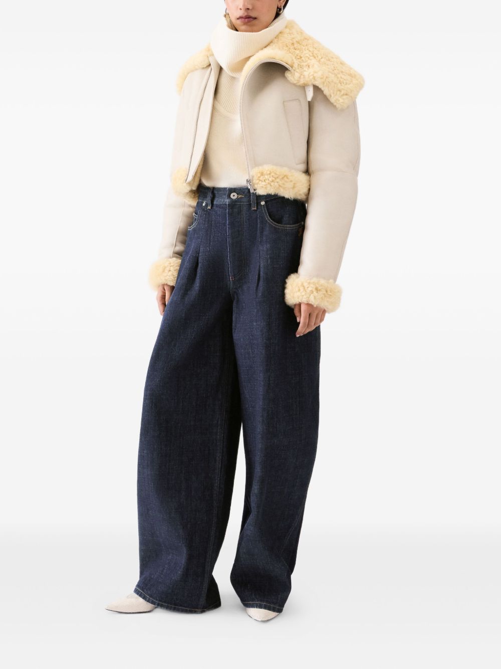 JACQUEMUS Oval Shaped Dark Denim Pants for Women