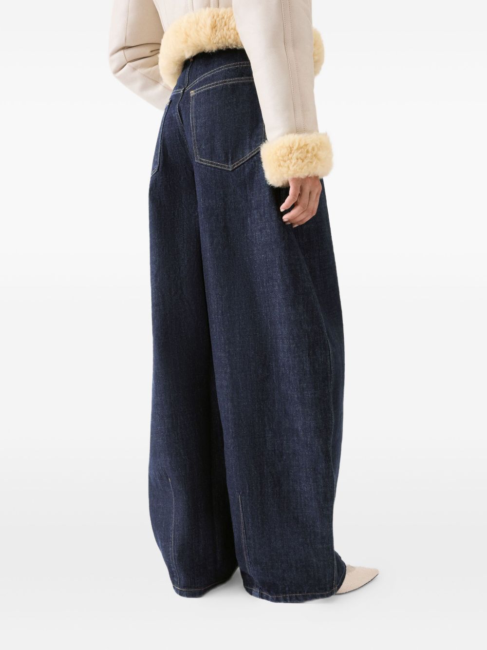 JACQUEMUS Oval Shaped Dark Denim Pants for Women