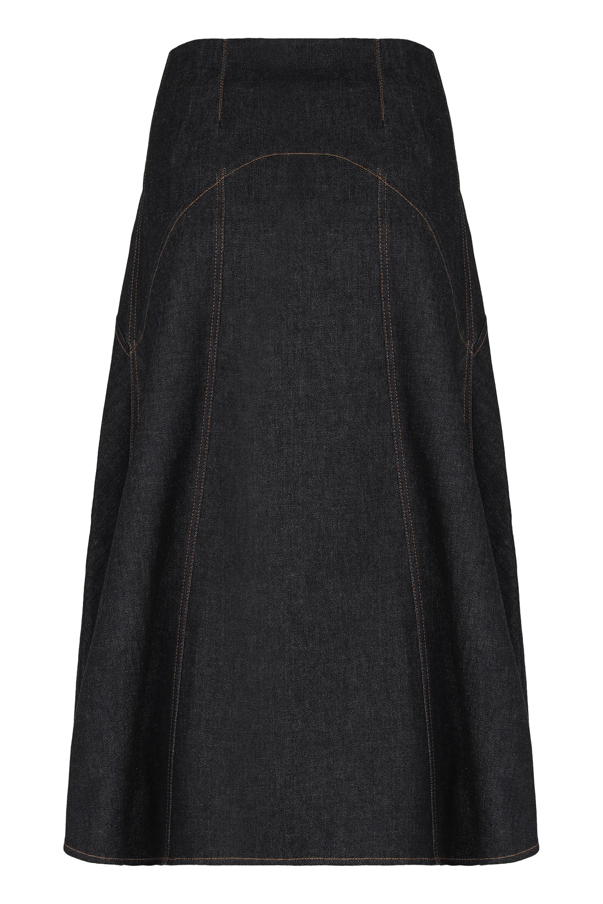 JACQUEMUS Flared Midi Denim Skirt