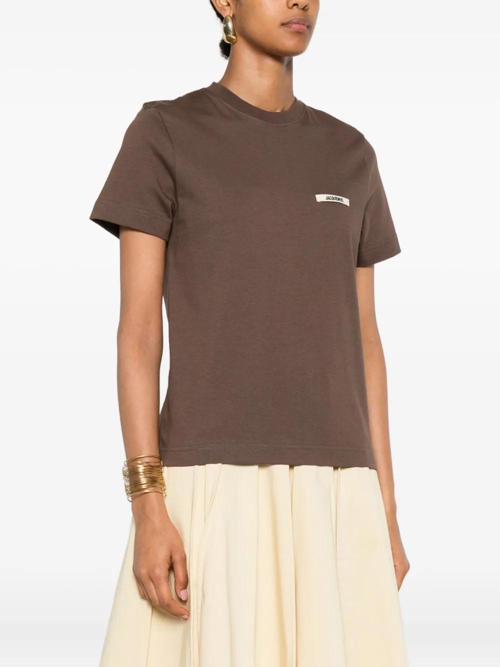 JACQUEMUS Classic Crew Neck Tee with Logo Patch