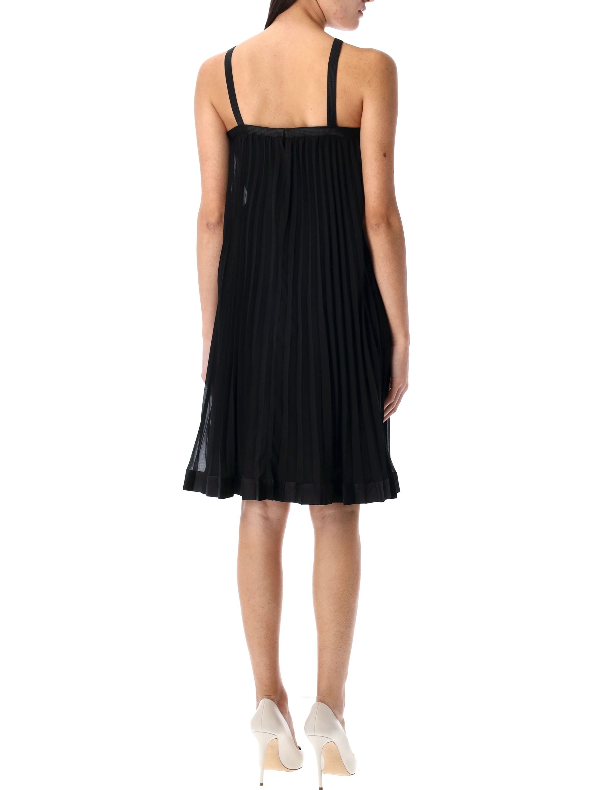 VERSACE Elegant Halterneck Pleated Mini Dress (Size 40)