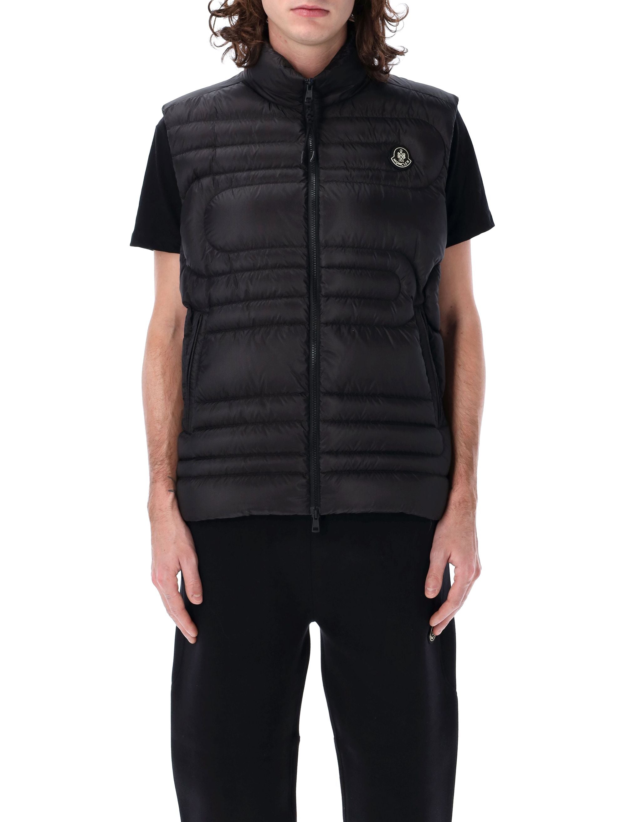 MONCLER Men's High Neck Down-Filled Gilet with Zipped Pockets - Size 4