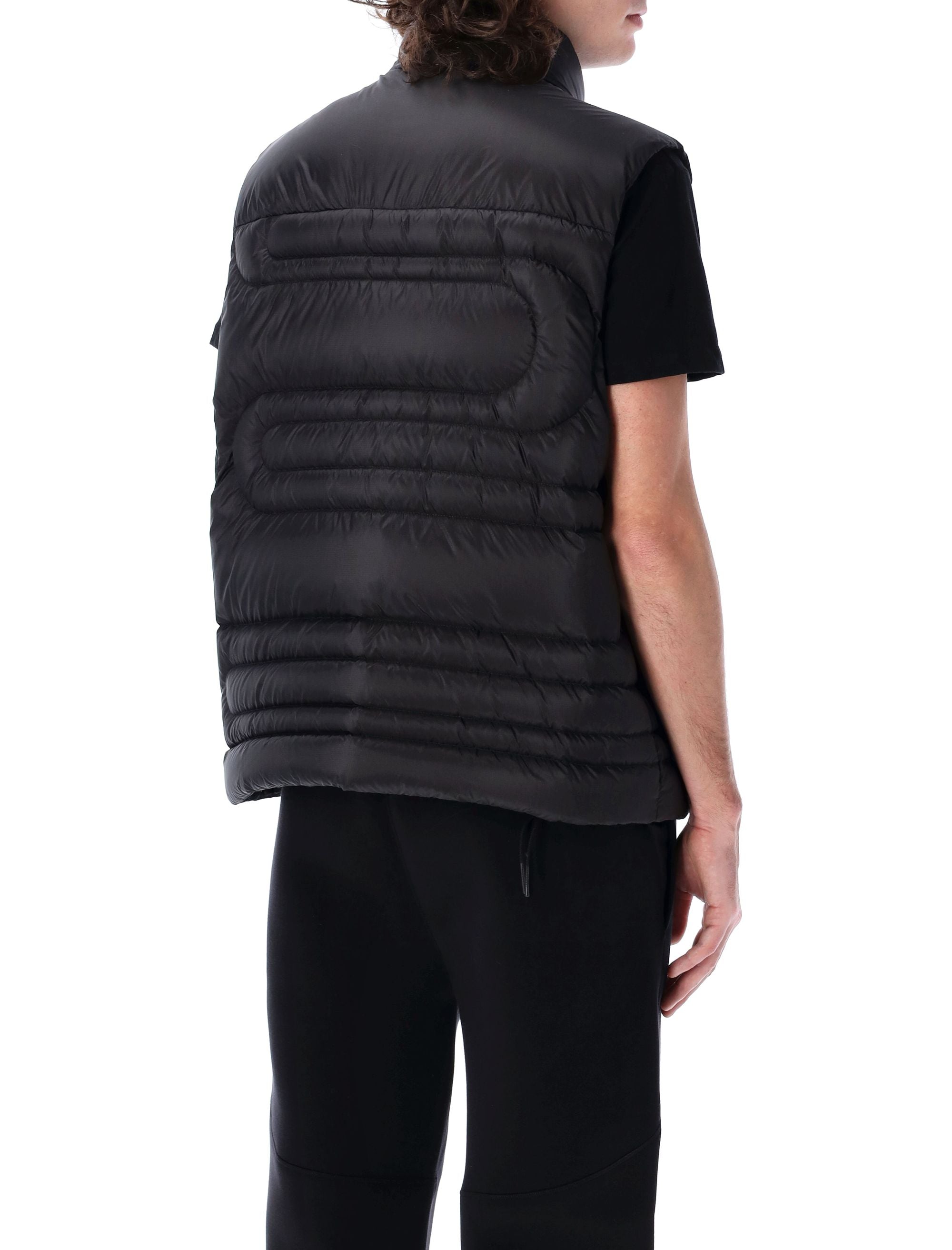 MONCLER Men's High Neck Down-Filled Gilet with Zipped Pockets - Size 4