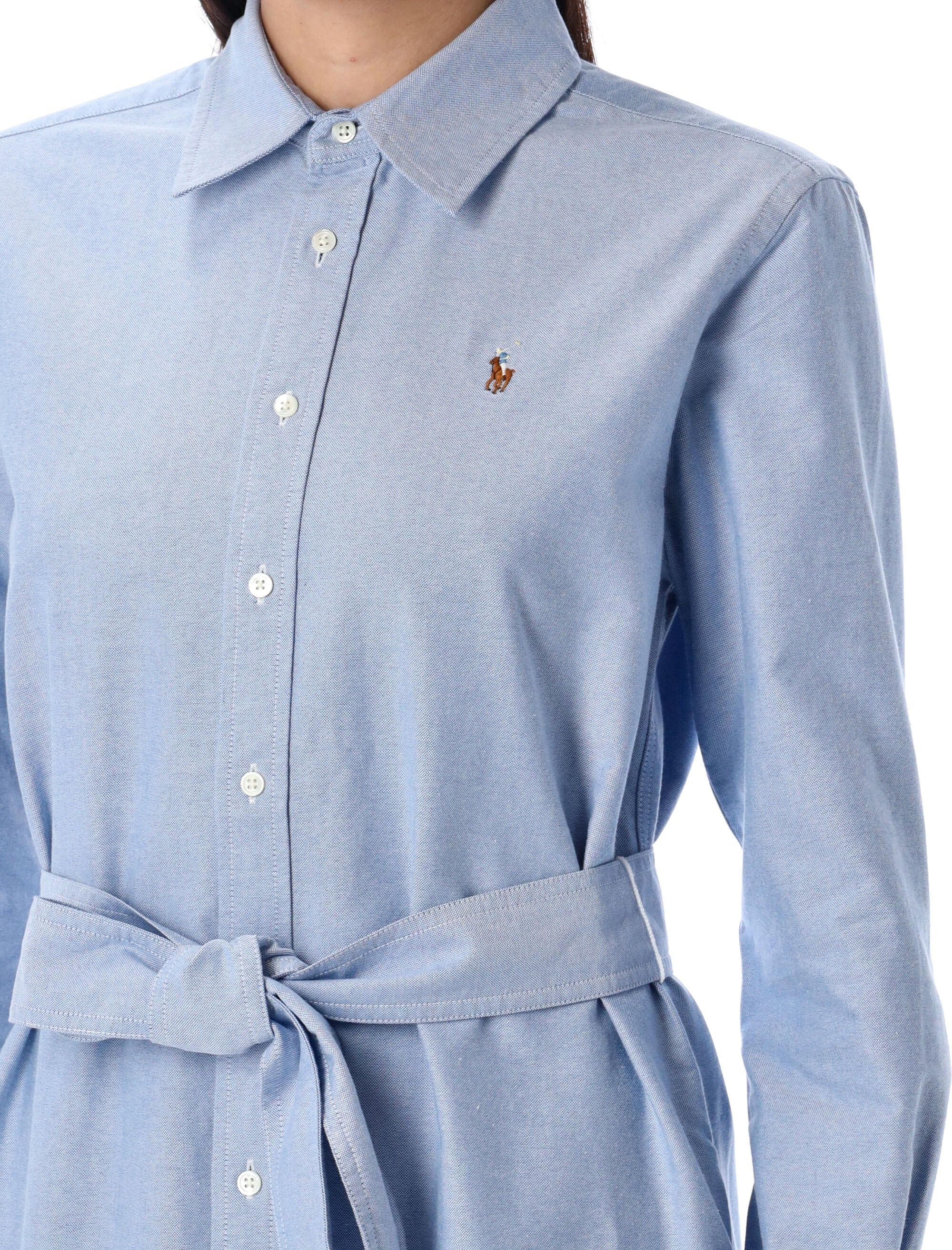 POLO RALPH LAUREN Belted Cotton Oxford Shirtdress - Size 4