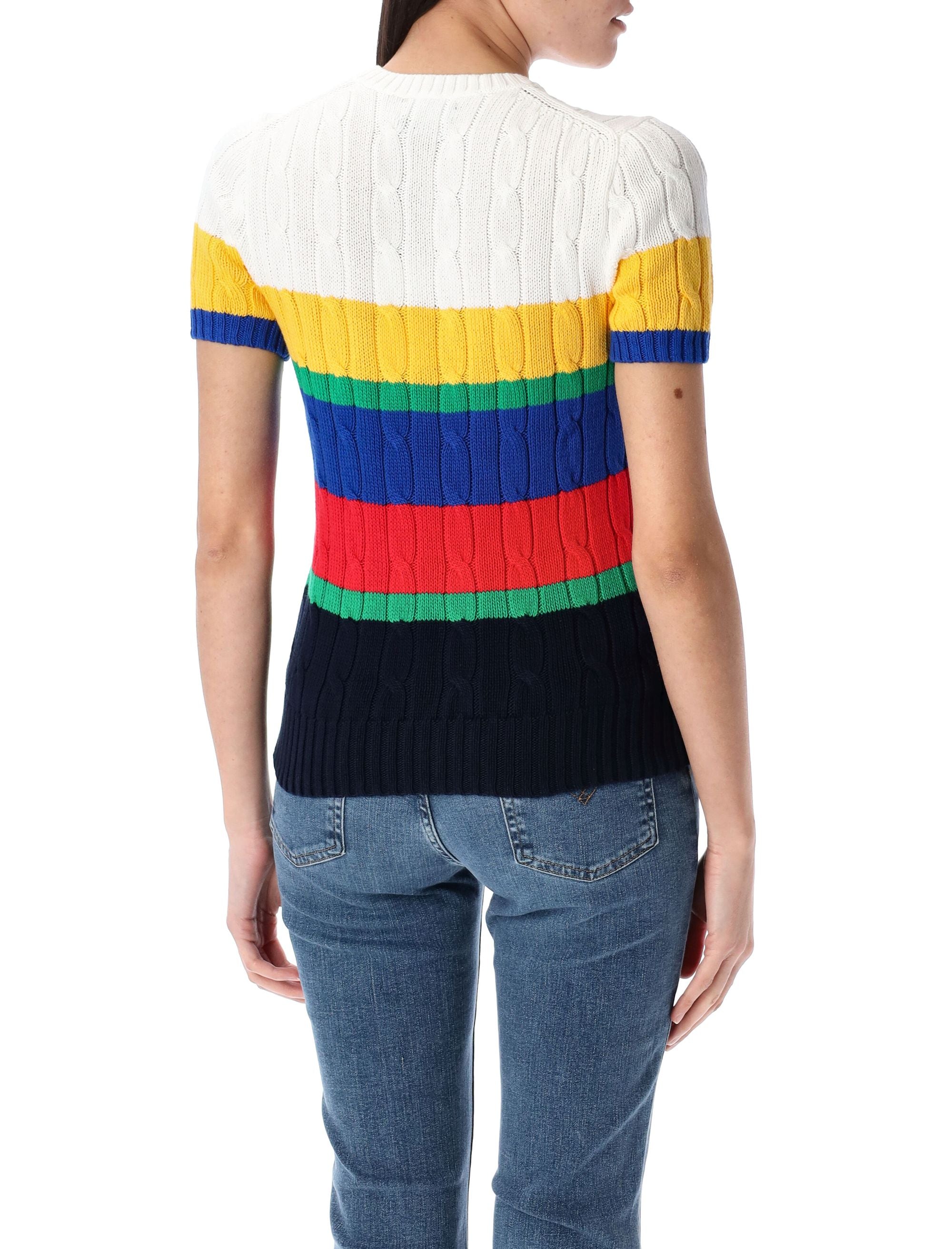 POLO RALPH LAUREN Striped Cable Short-Sleeve Jumper - Slim Fit