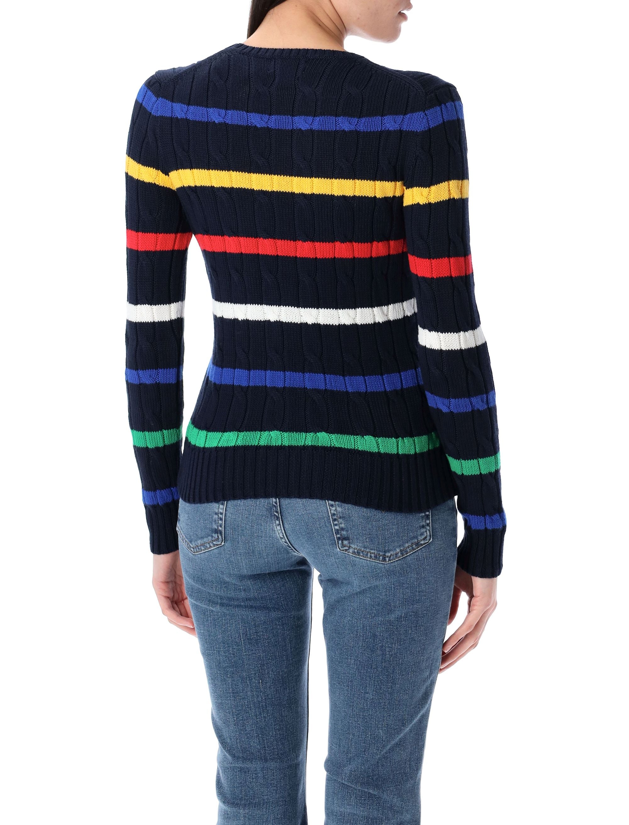 POLO RALPH LAUREN Striped Cable-Knit Cotton Jumper - Slim Fit, Size S