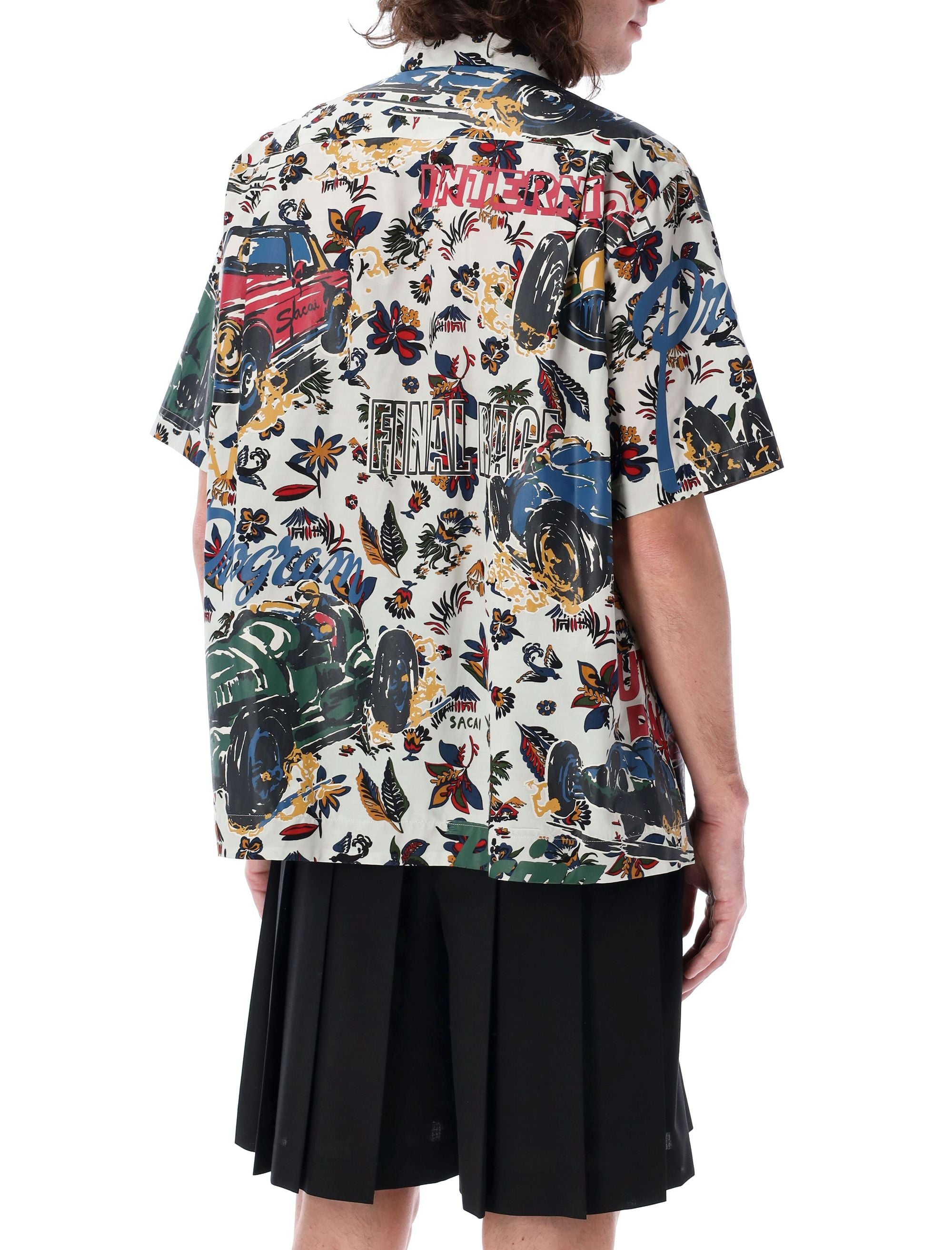 SACAI Tropical Print Bowling Shirt - Size 3