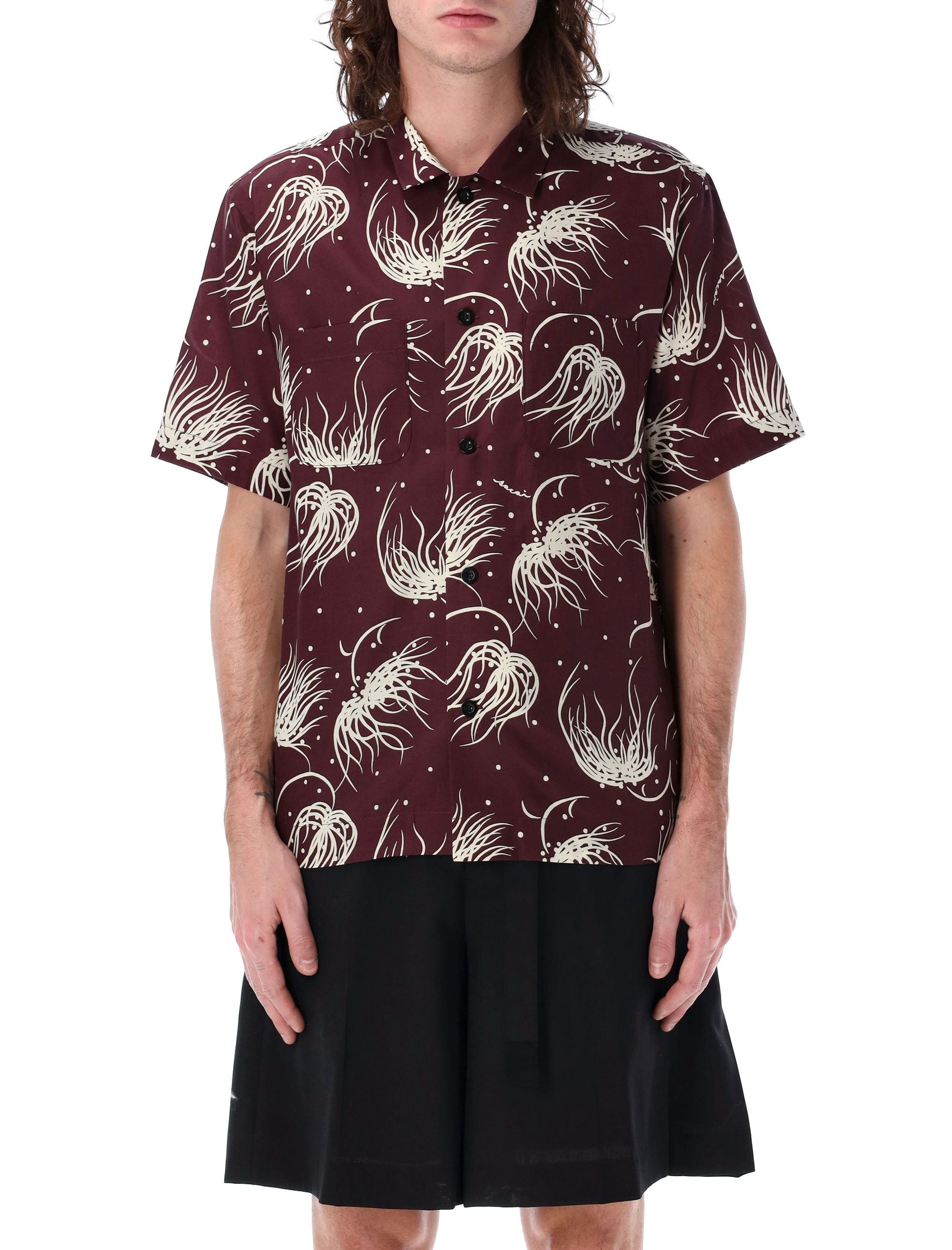 SACAI Printed Bowling Shirt - Size 3