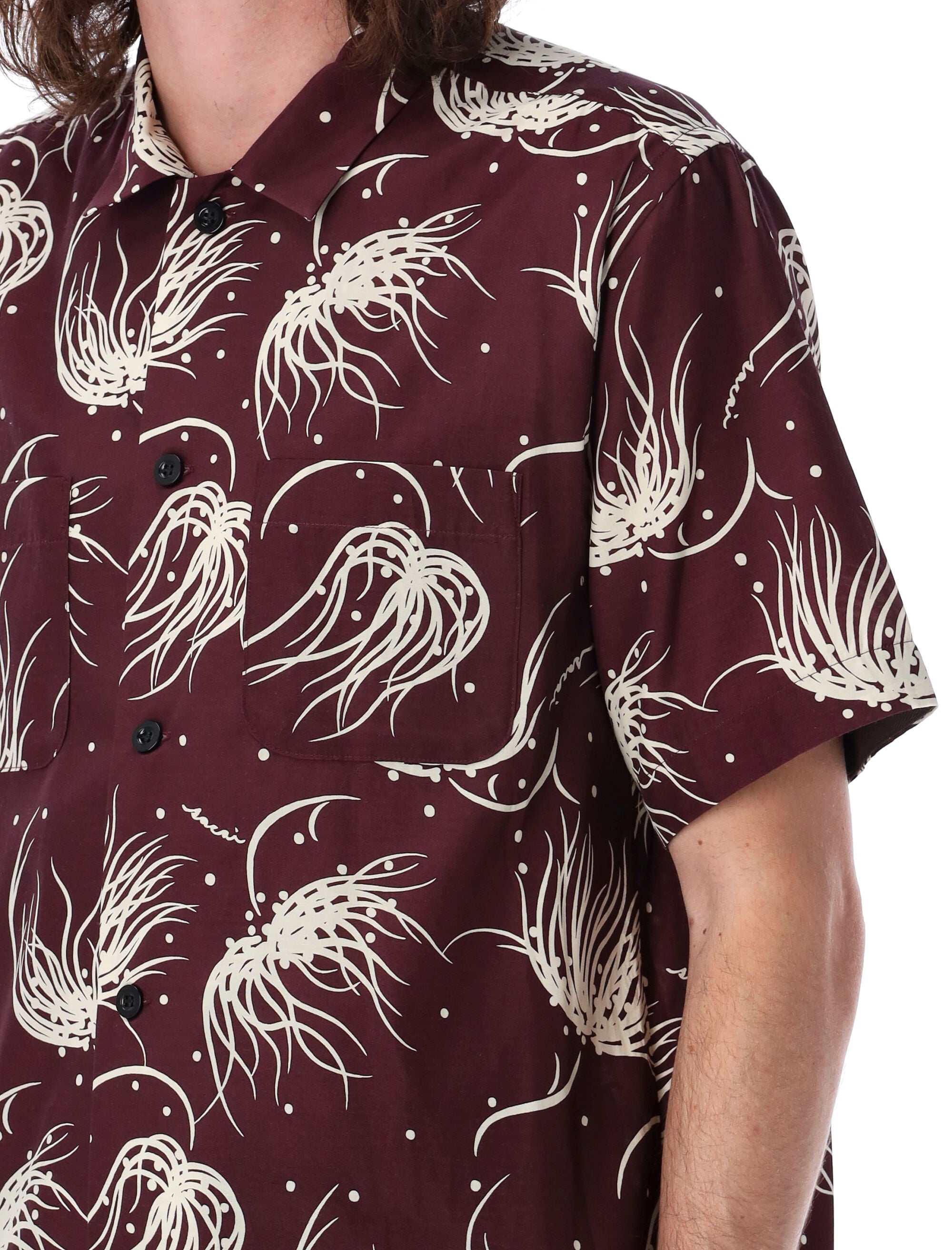 SACAI Printed Bowling Shirt - Size 3