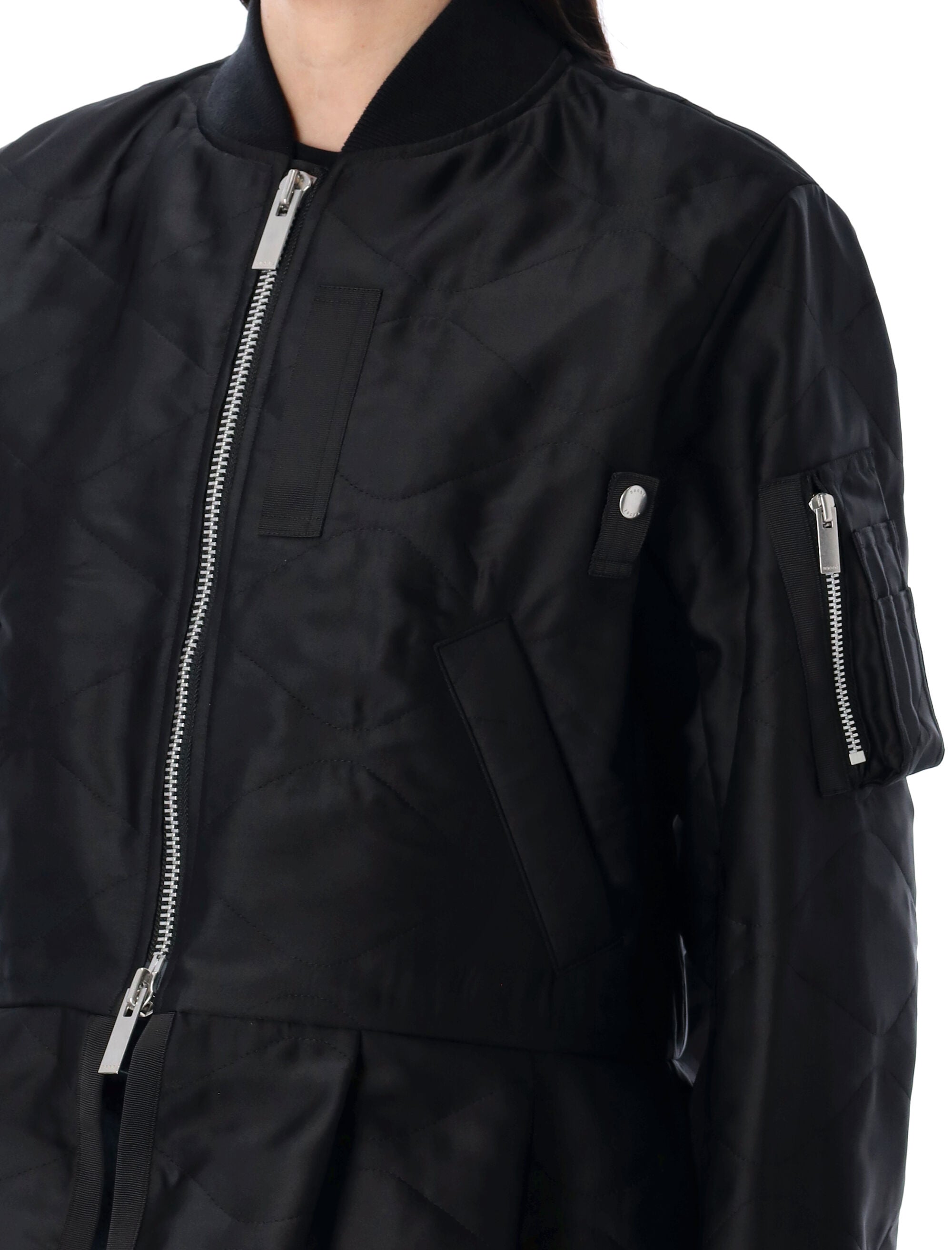 SACAI Quilted Satin Blouson - Size 2