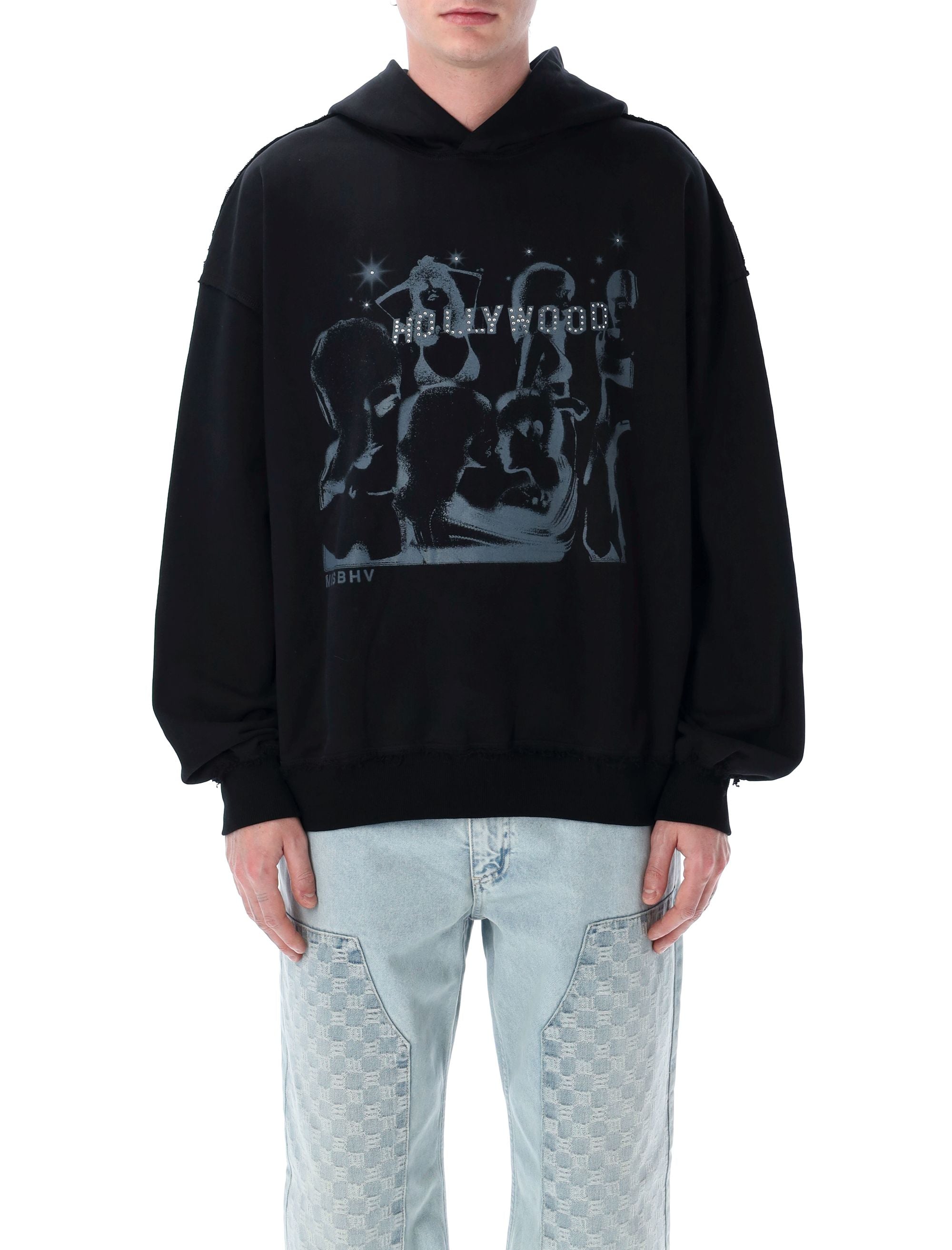 MISBHV Hollywood Hoodie with Crystal-Cut Accents - Size L