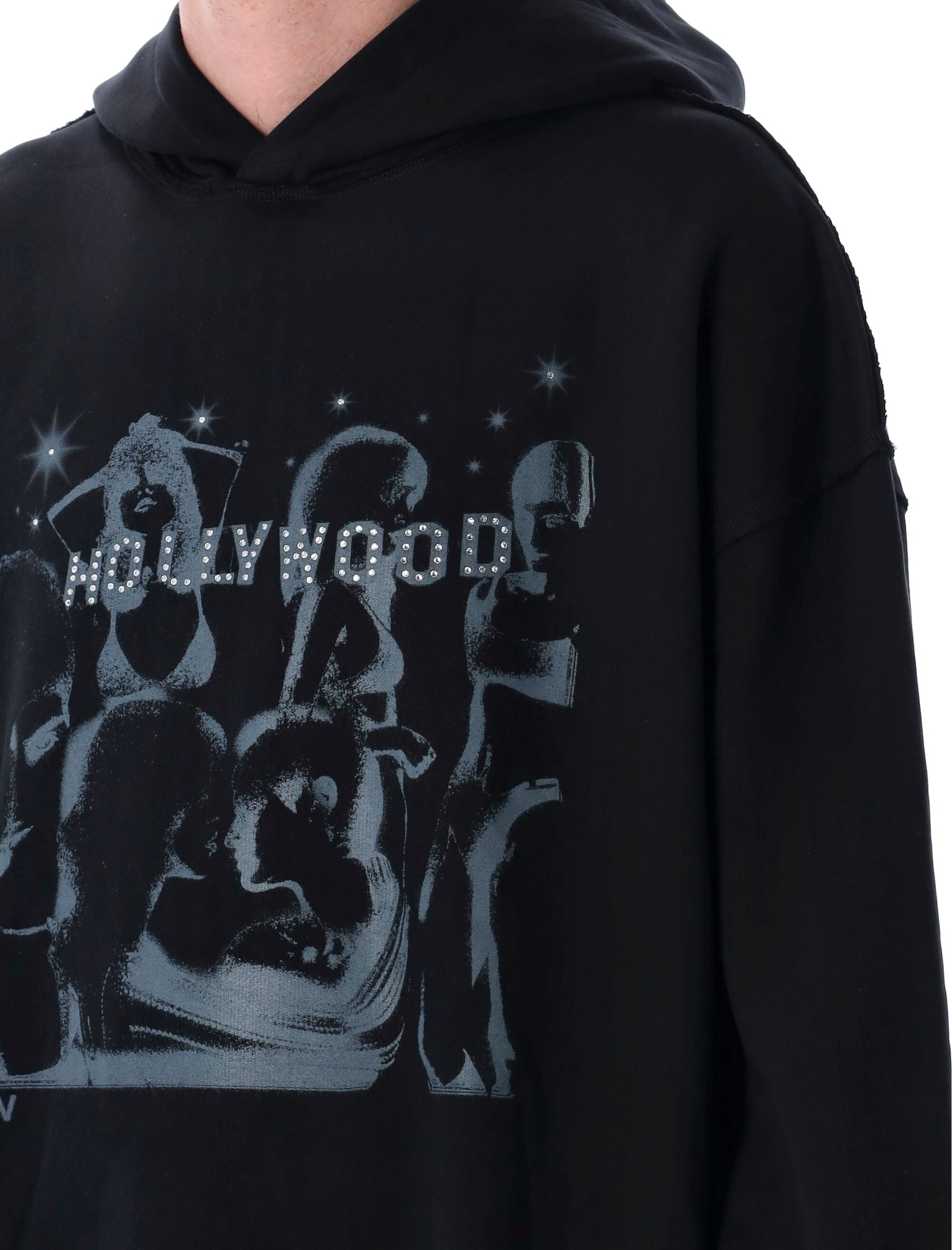 MISBHV Hollywood Hoodie with Crystal-Cut Accents - Size L