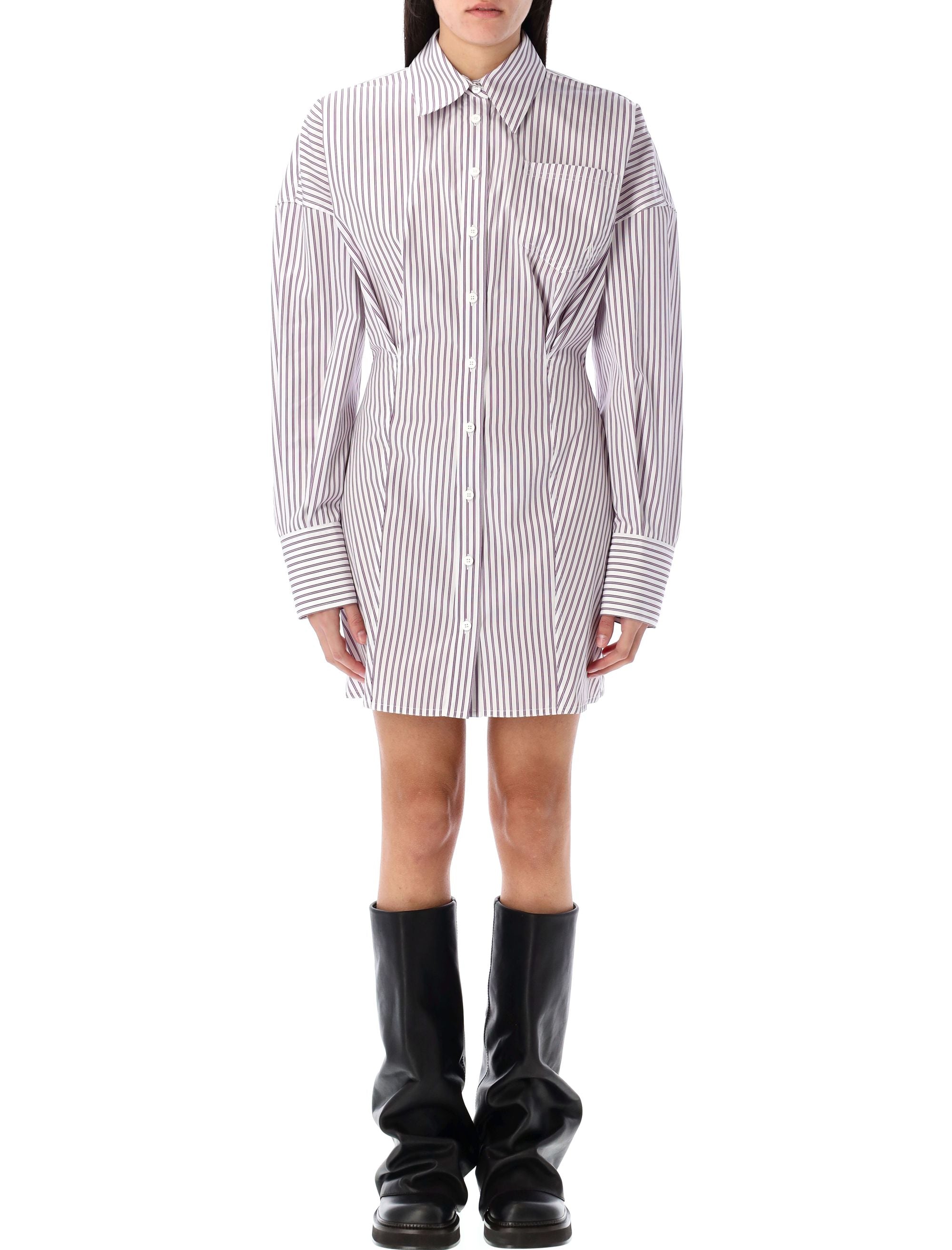 THE ATTICO Striped Mini Shirt Dress - Size 40