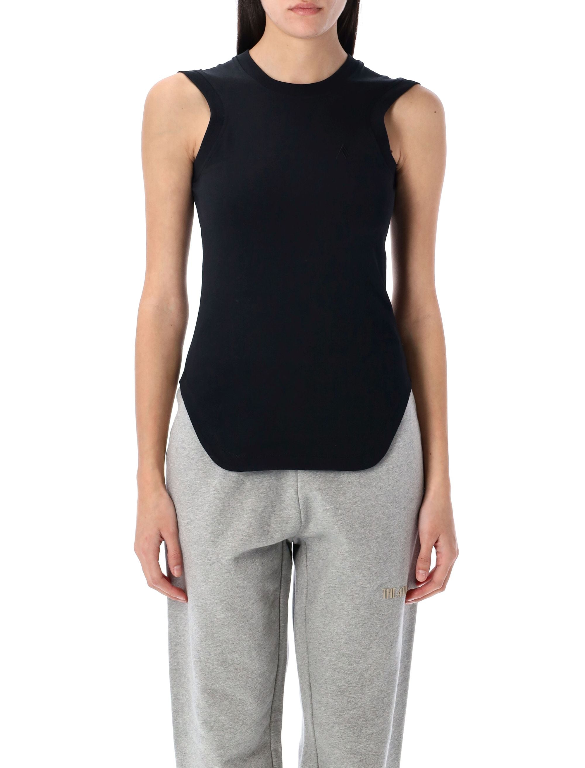 THE ATTICO Women's Mini Ribbed Crew Neck Tank Top - Regular Fit
