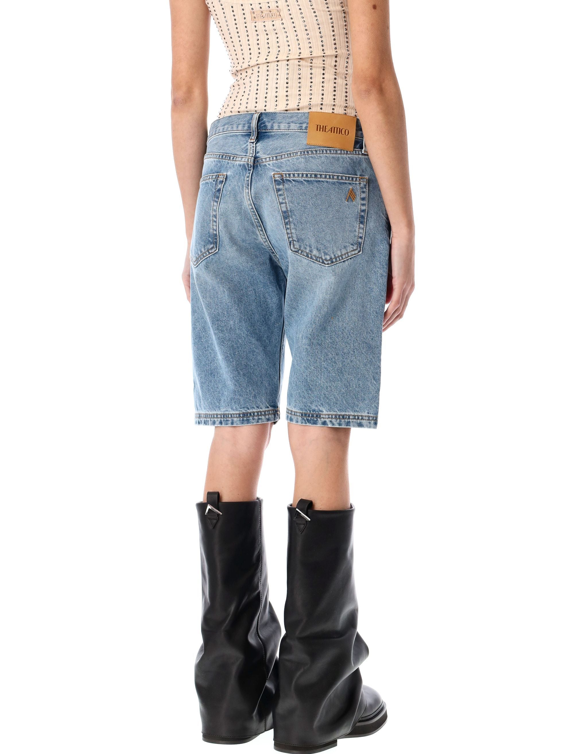 THE ATTICO Boyfriend Mini Denim Shorts - Size 26