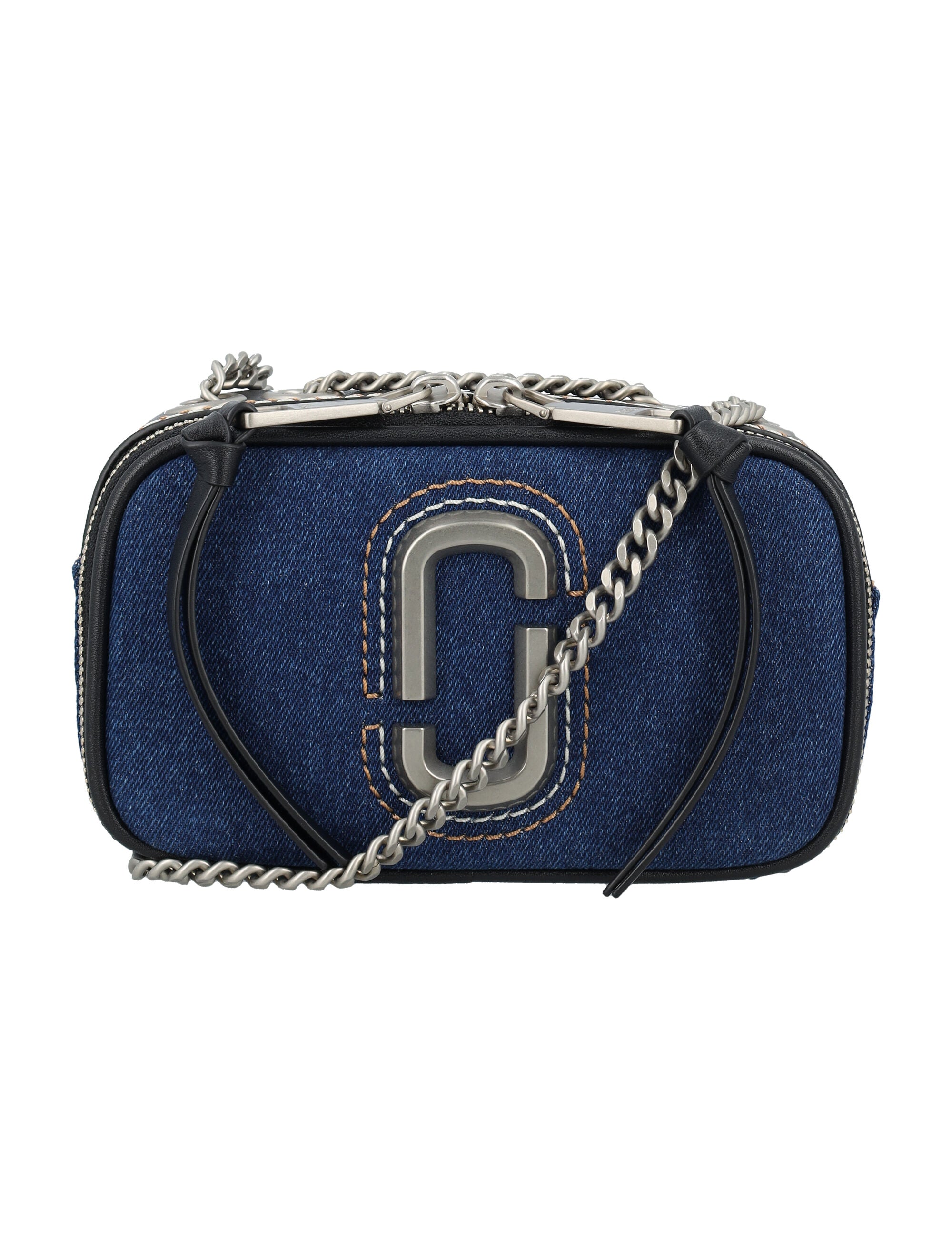 MARC JACOBS Mini Denim Handbag with Double Zip Closure