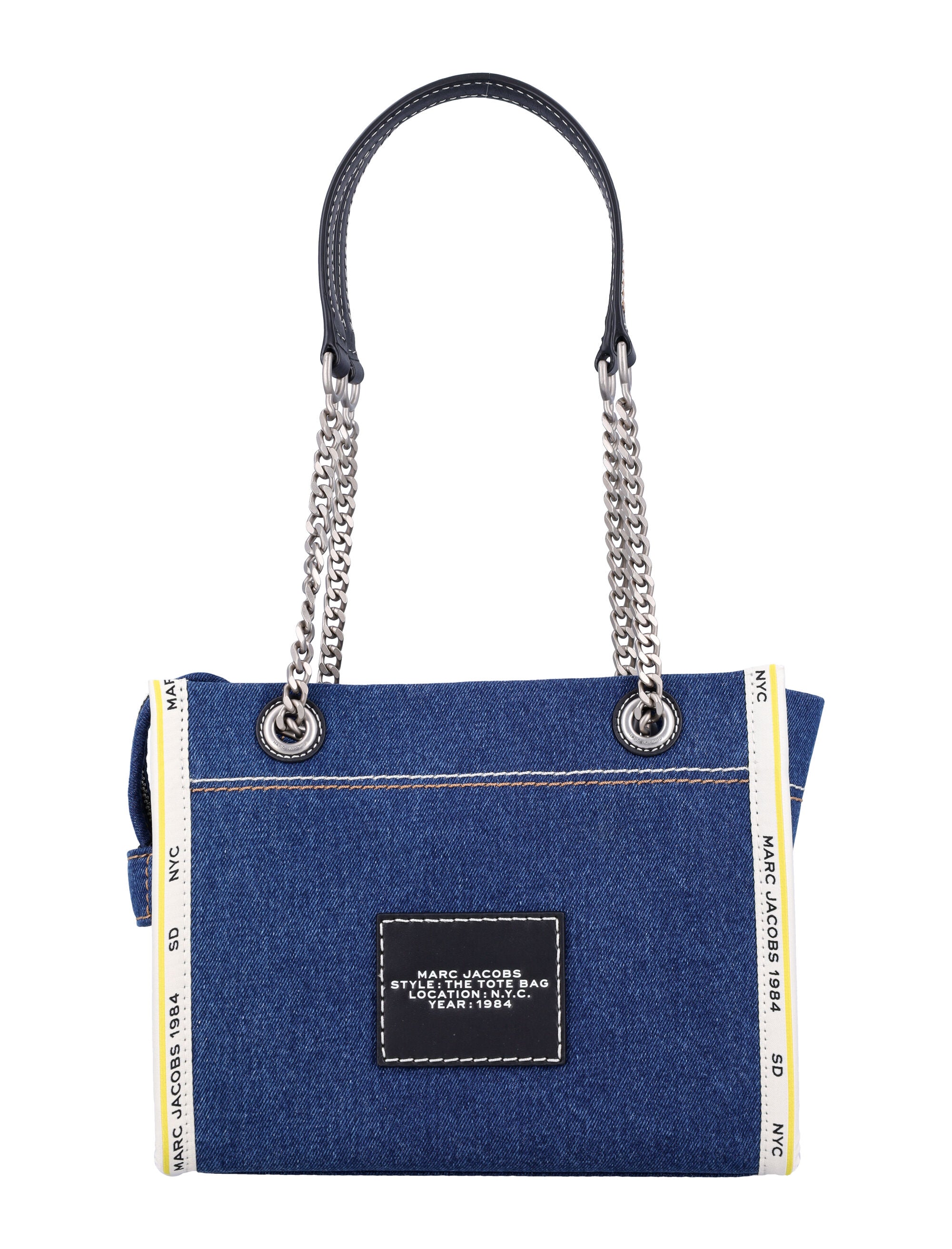 MARC JACOBS Mini Denim Chain Small Tote Handbag