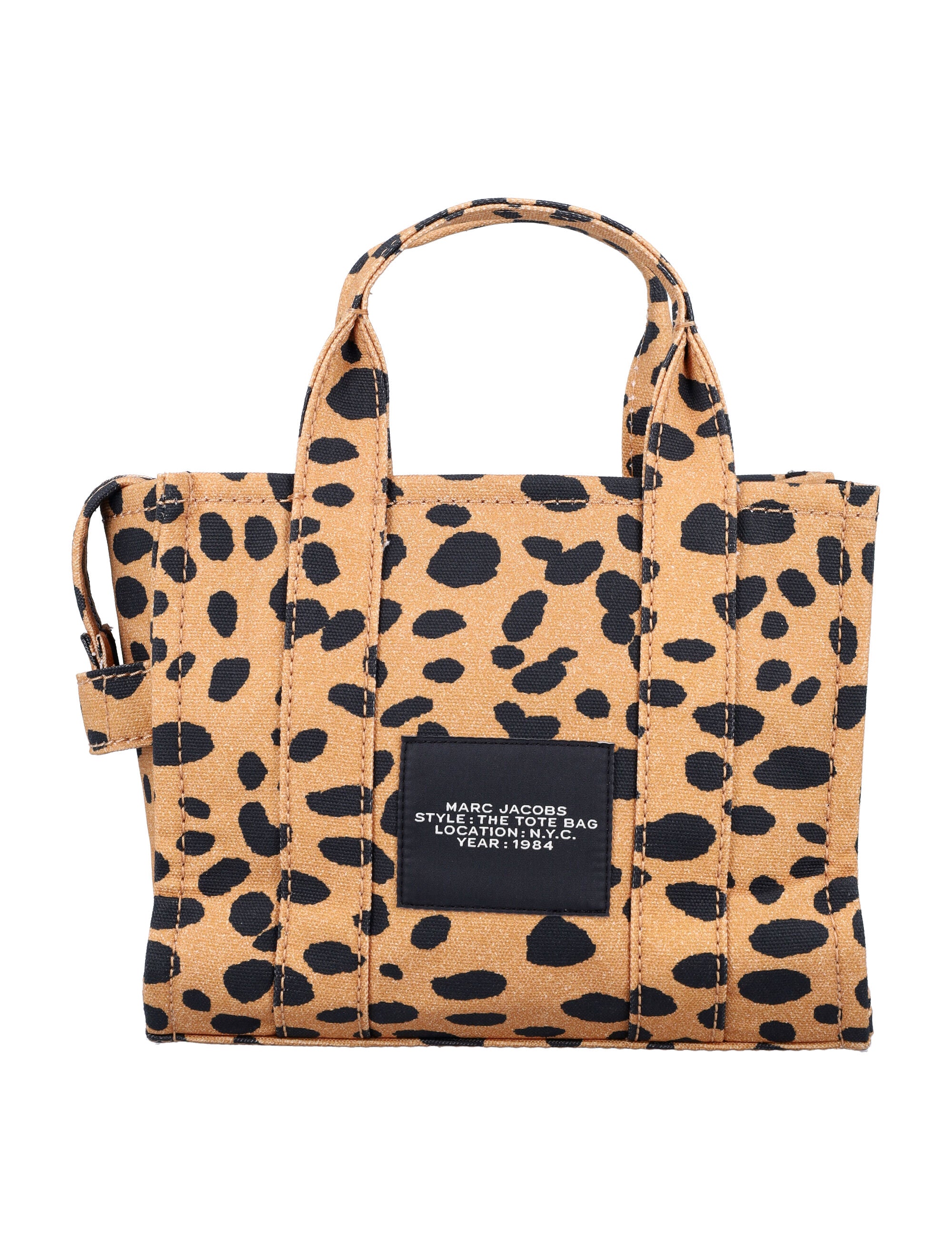 MARC JACOBS Mini Cheetah Canvas Tote Handbag