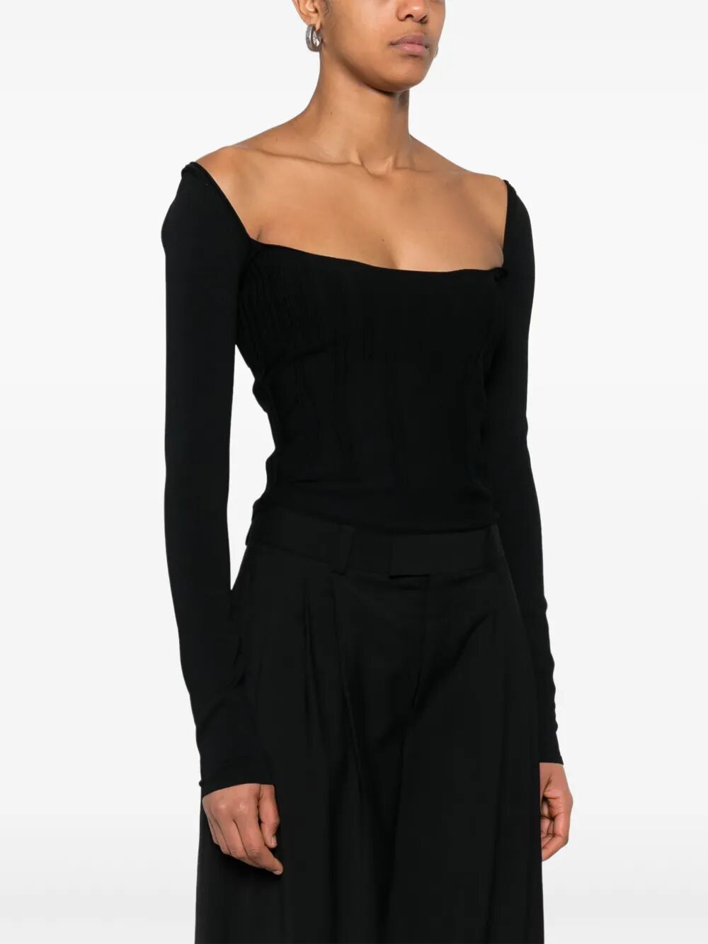 MUGLER Chic Madonna Neck Mini Top