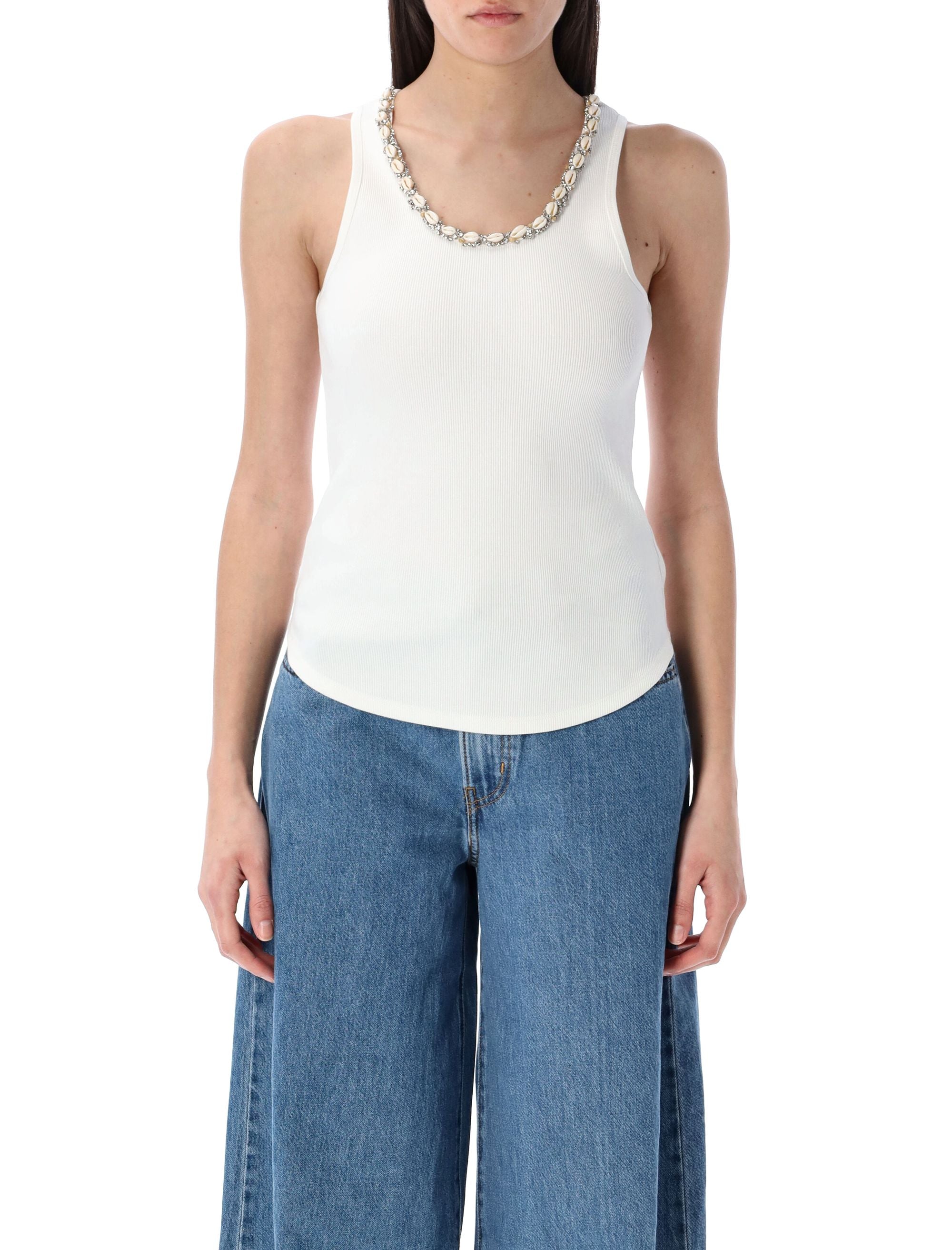 ZIMMERMANN Embellished Tank Top with Scoop Neck