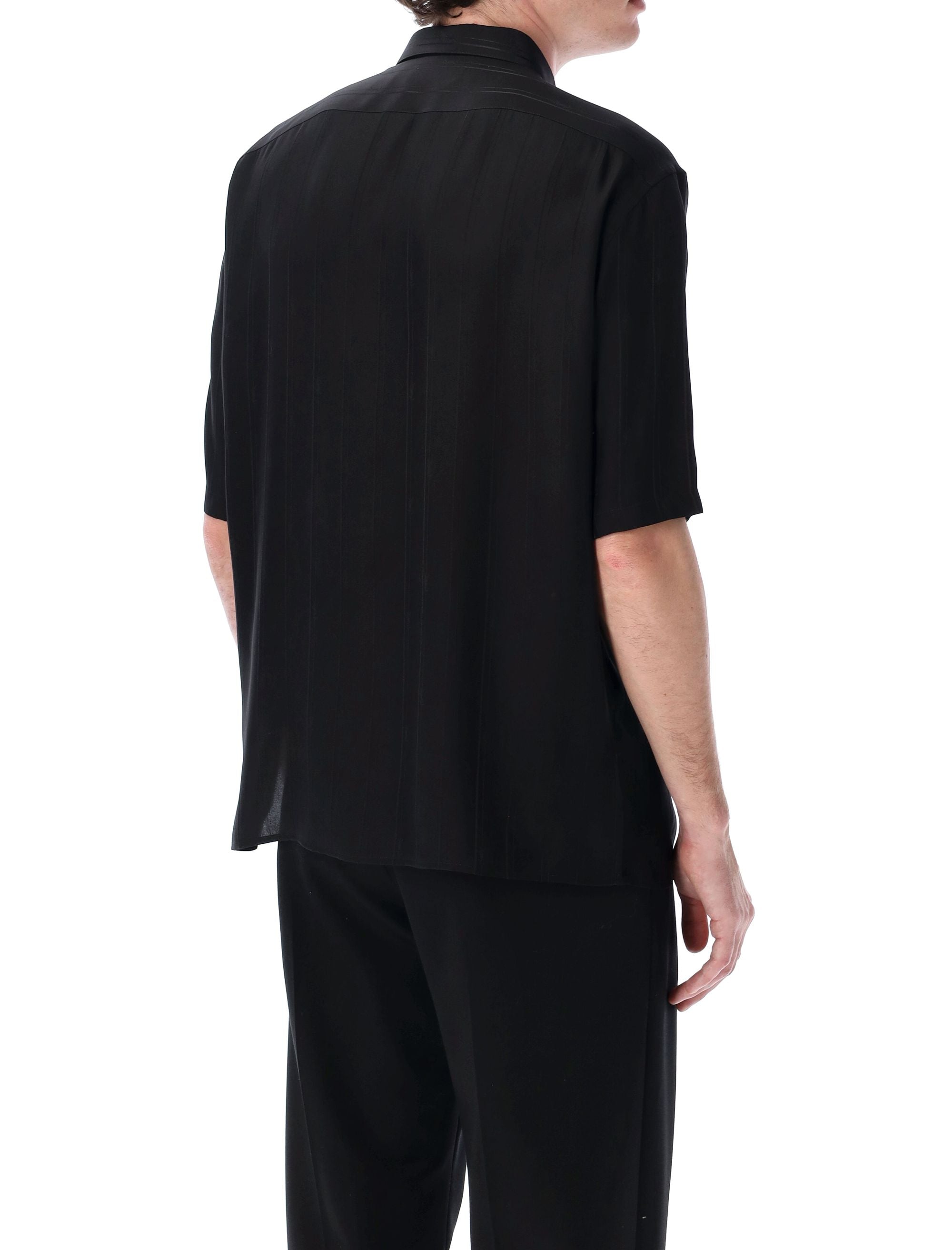 SAINT LAURENT Cassandra Mini Stripe Bowling Shirt