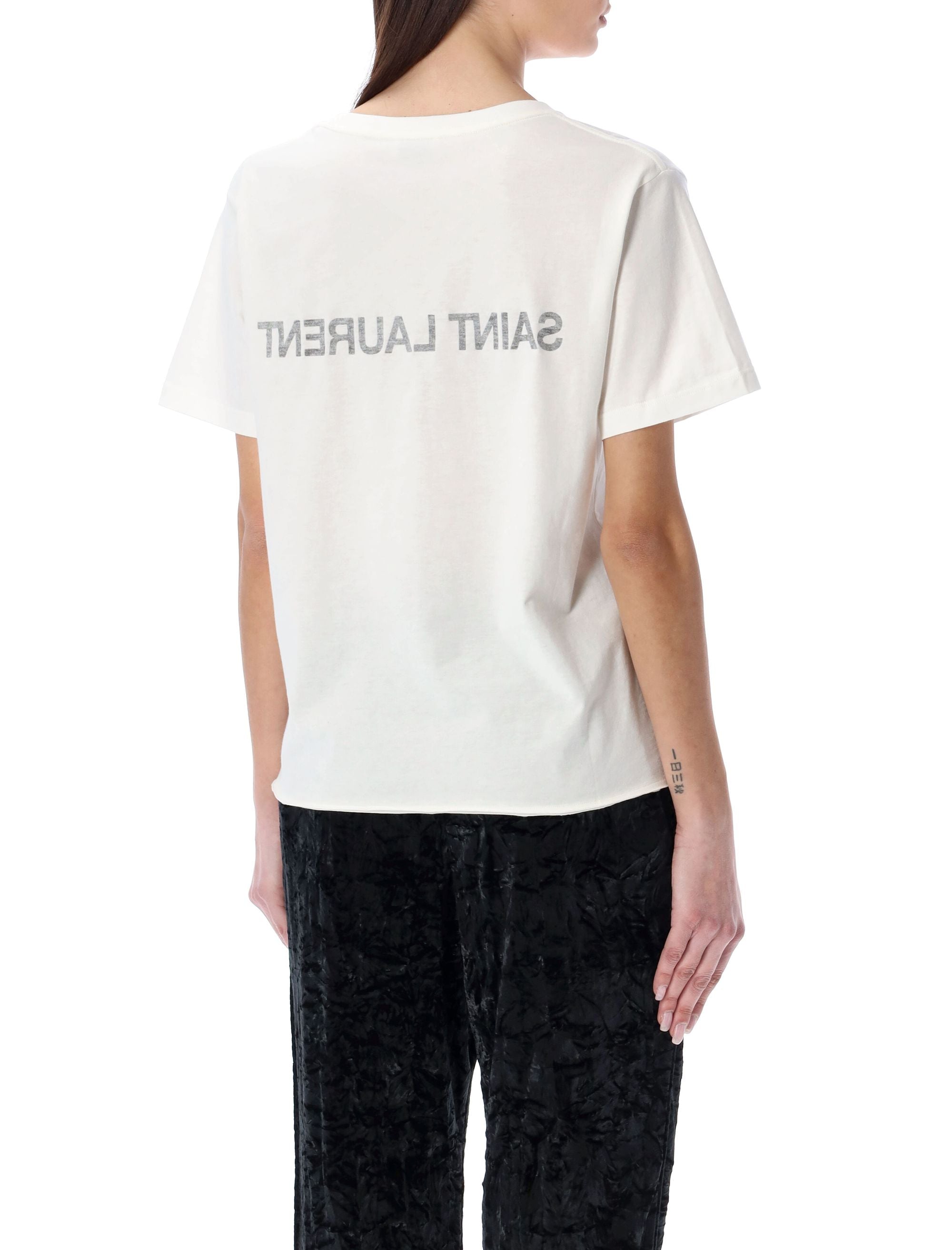 SAINT LAURENT Reverse Logo T-Shirt - Size L