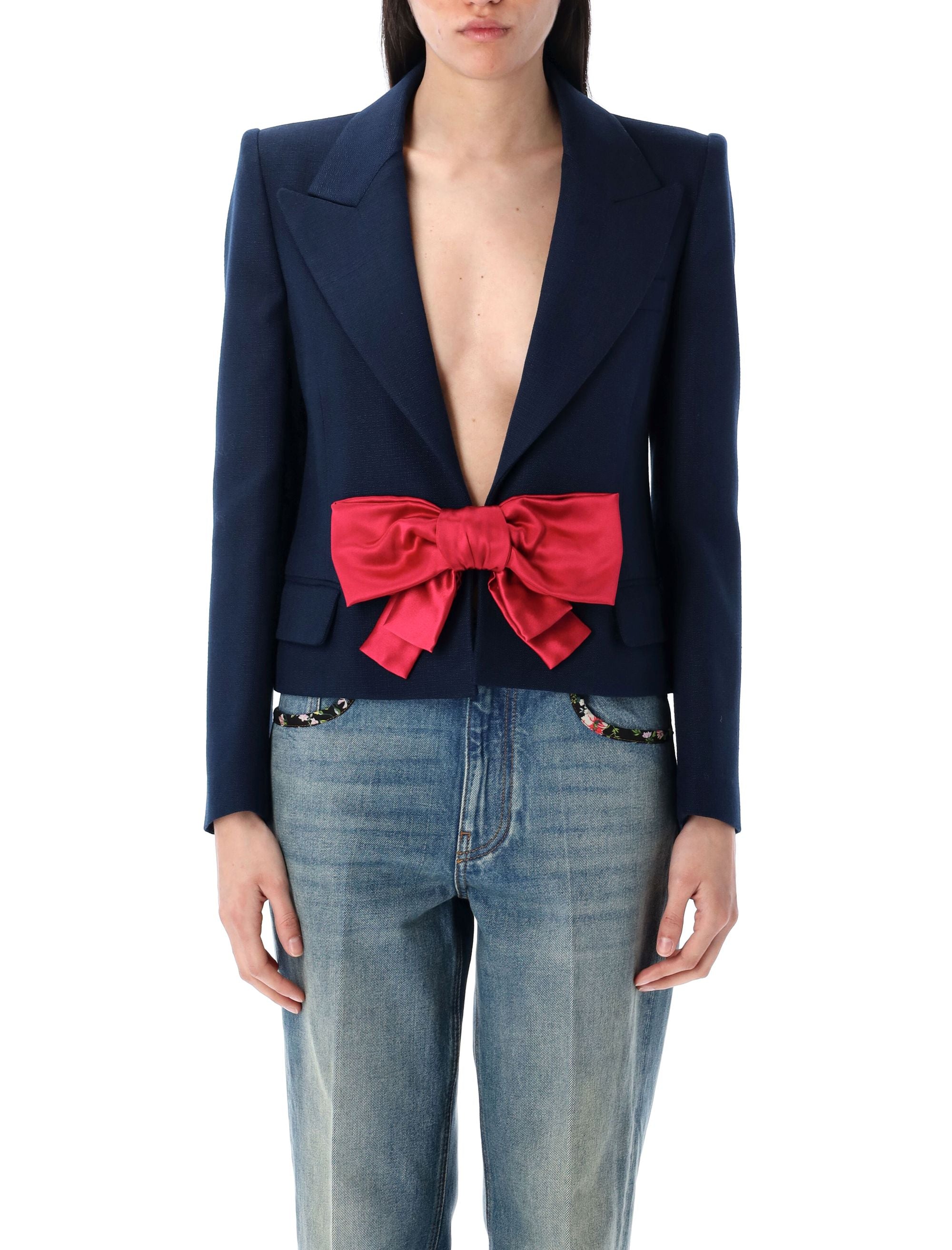 VALENTINO GARAVANI Cropped Bow Jacket for Women - Size 40