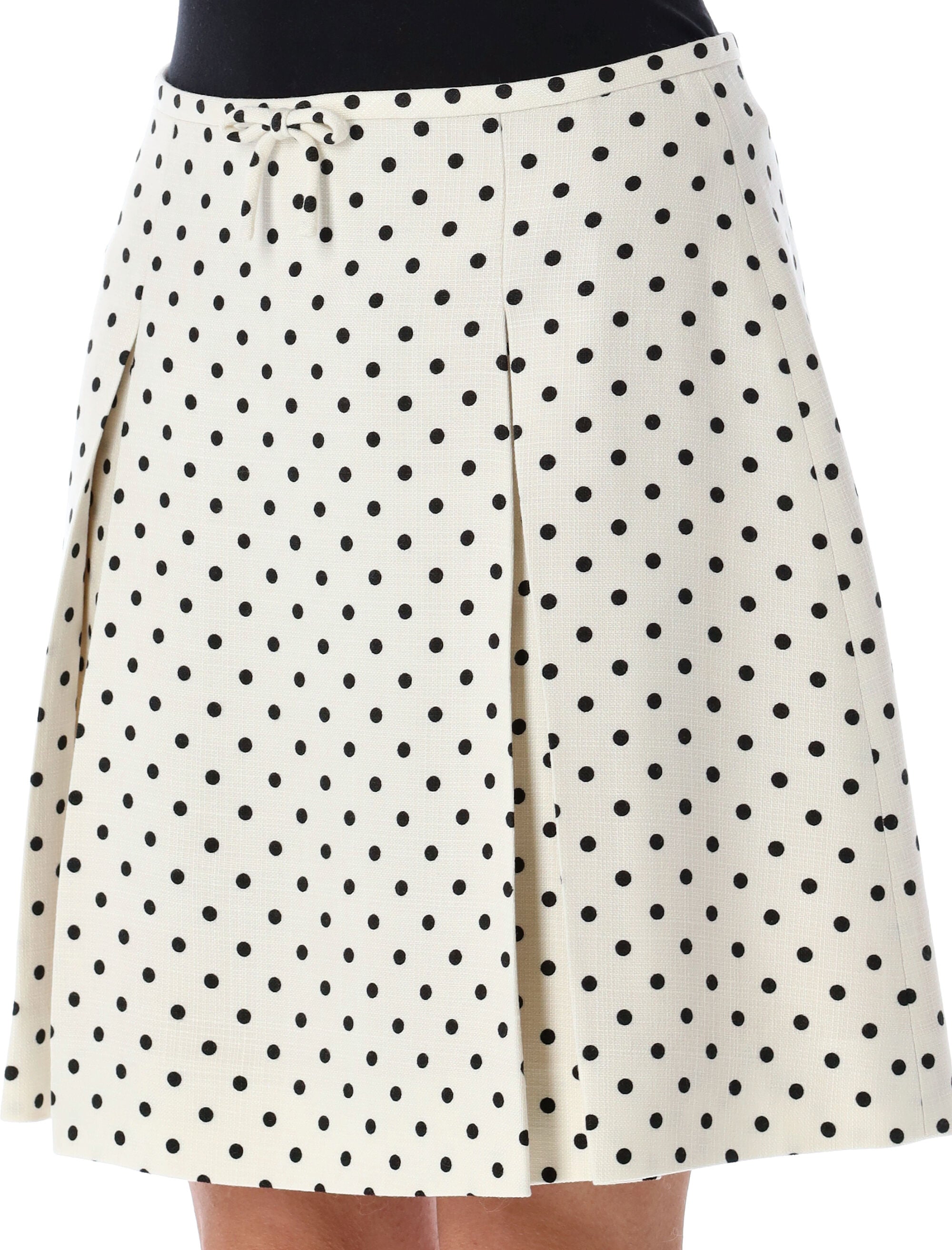 VALENTINO GARAVANI Polka Dot Mini Skirt with Bow Detail - Size 40