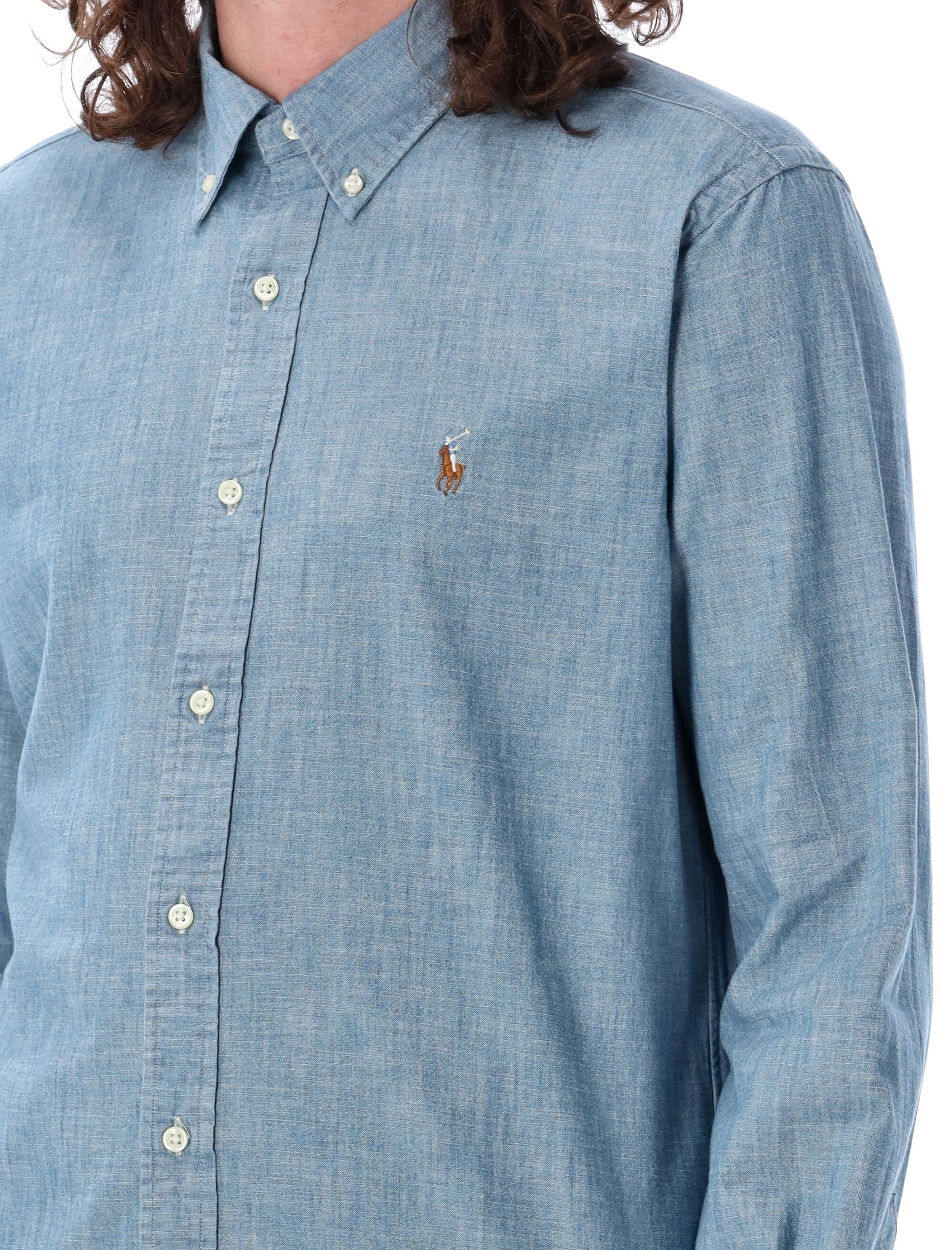 POLO RALPH LAUREN Men's Long Sleeve Denim Shirt - Size L
