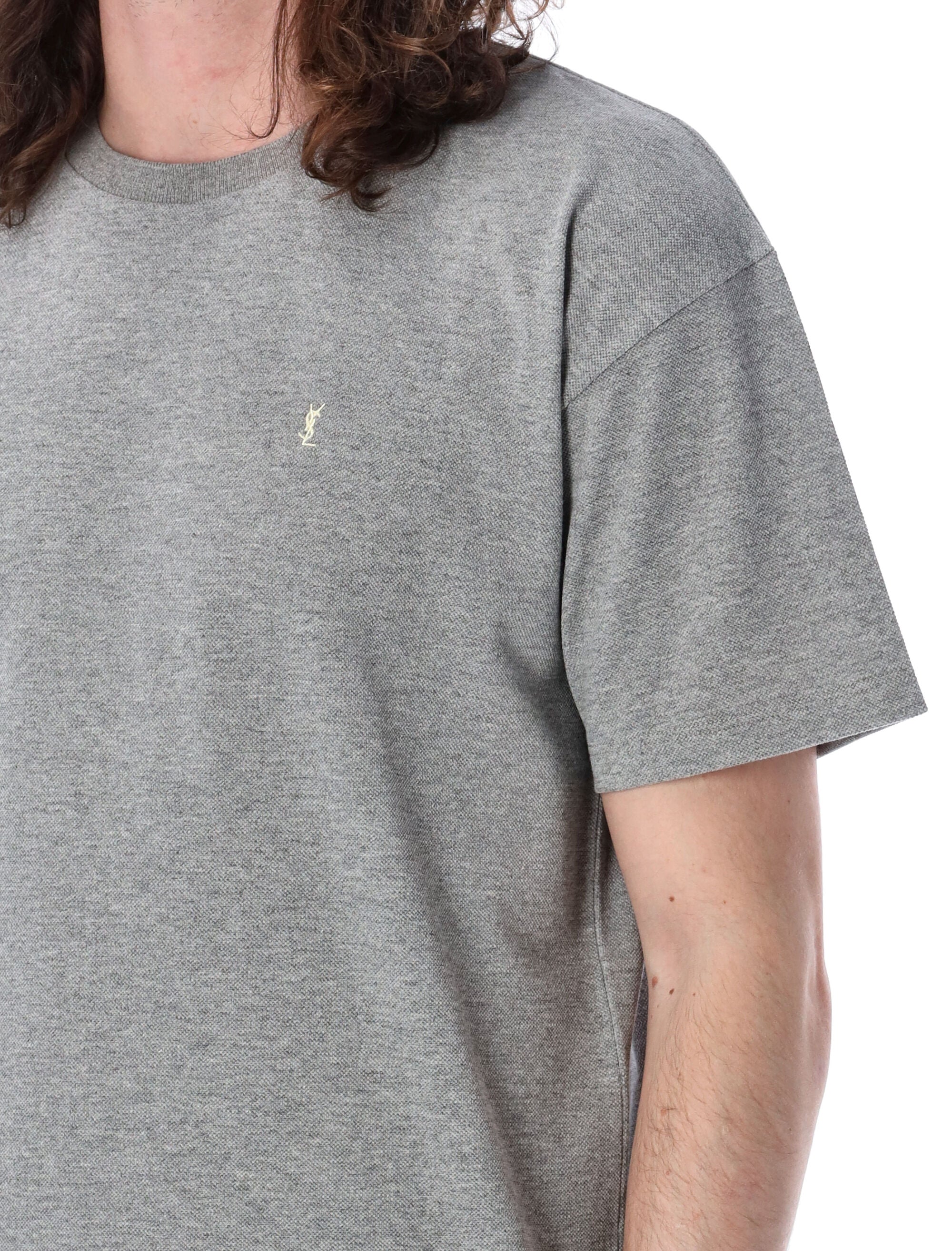 SAINT LAURENT Crewneck Piquet T-Shirt - Size L