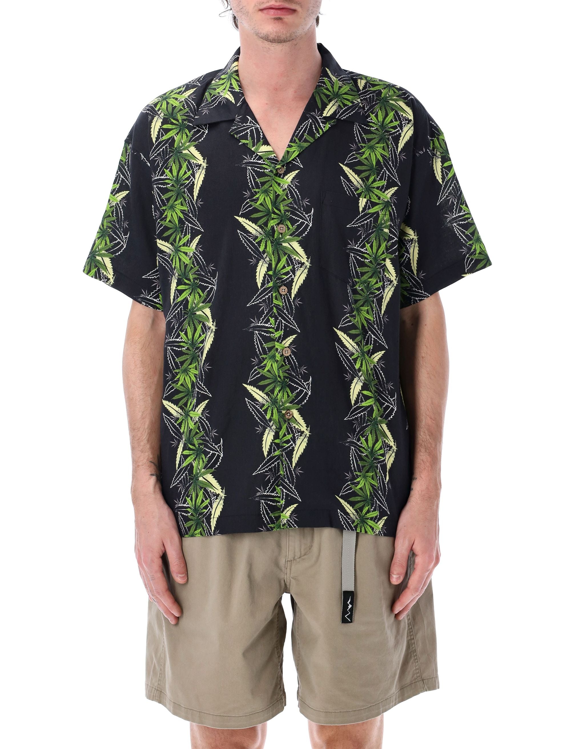 MANASTASH Men's Open Collar Short Sleeve Shirt - Size L