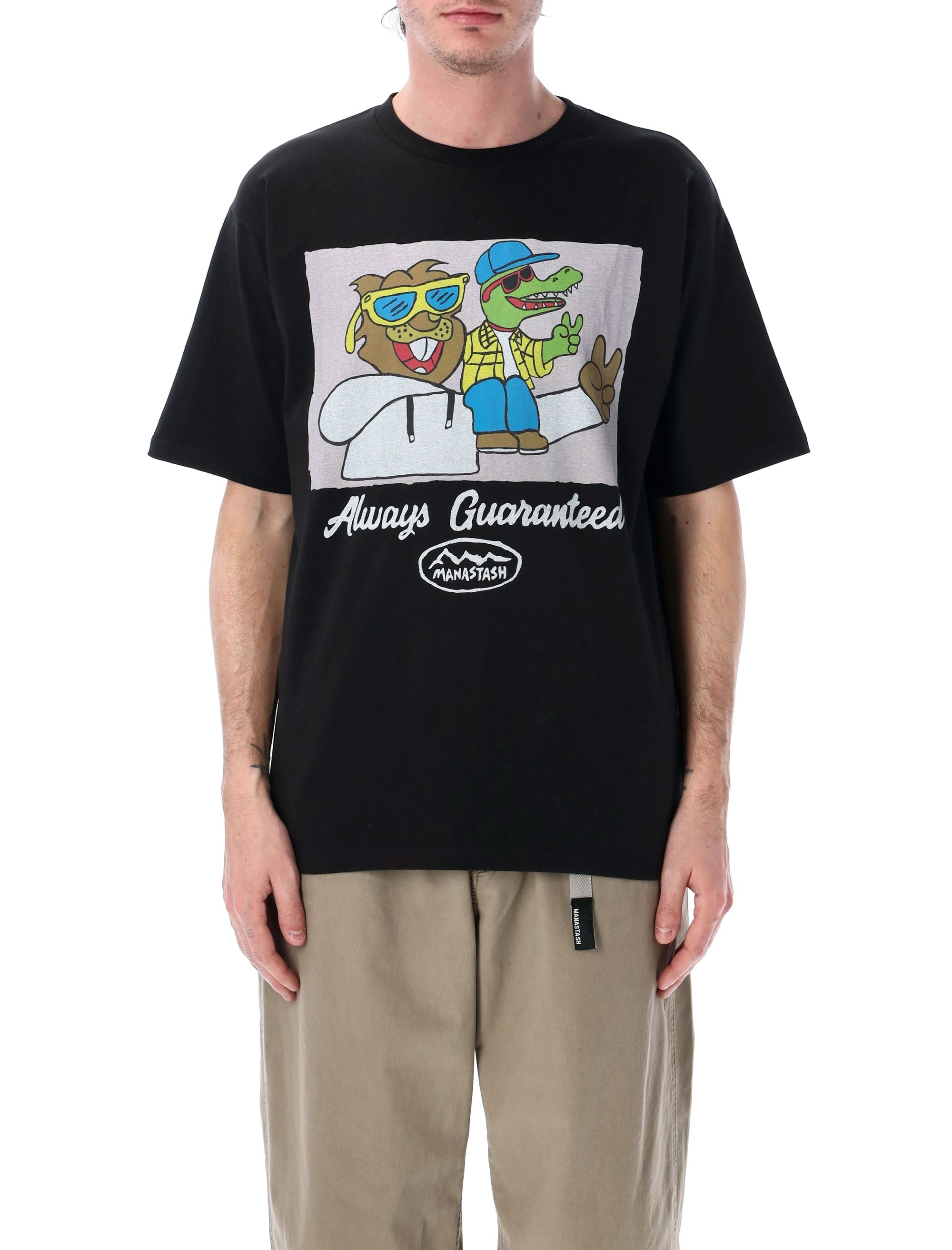 MANASTASH Friends T-Shirt with Ribbed Crew Neck - Size L