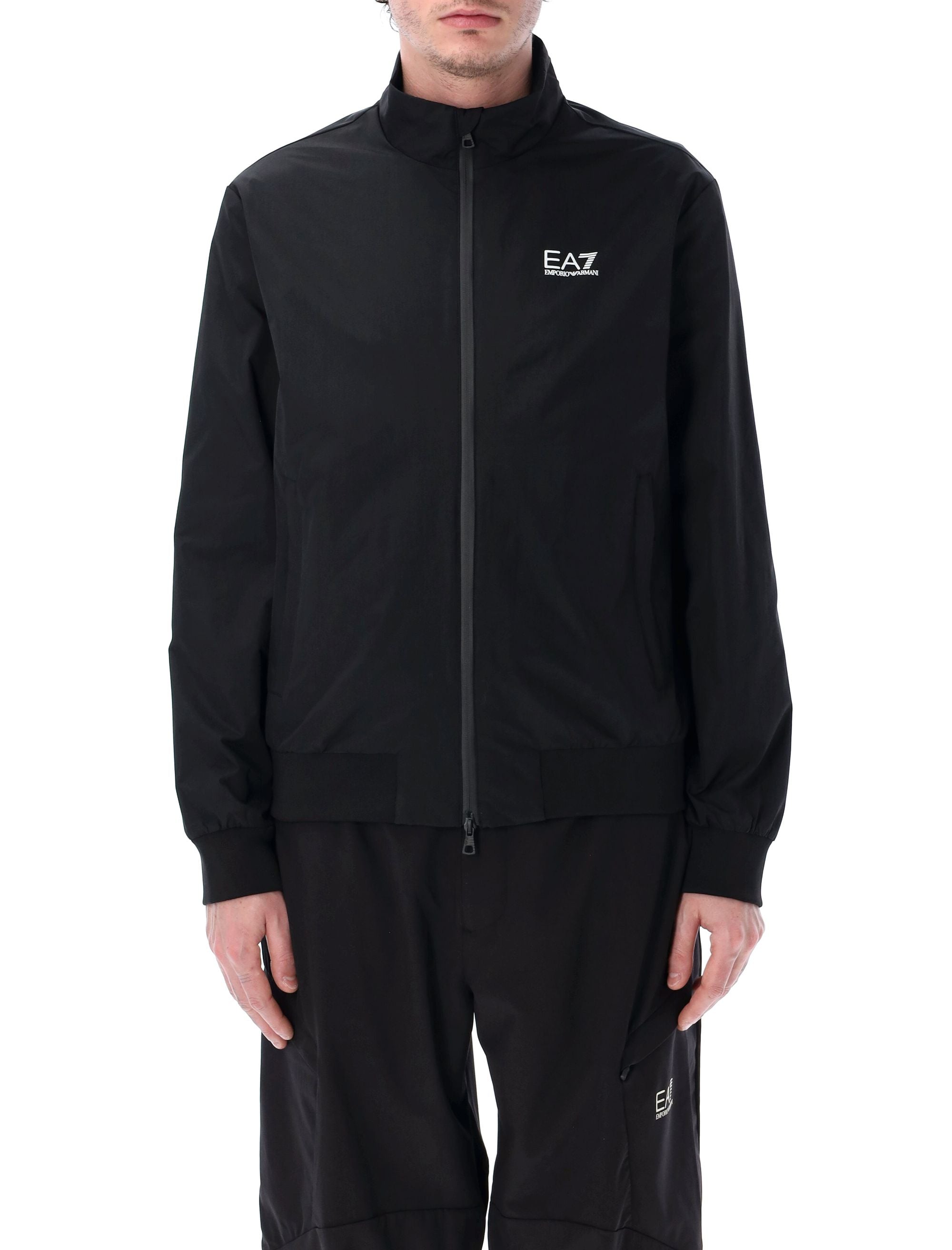 EA7 Recycled-Nylon Zip-Up Sweatshirt for Men - Size L