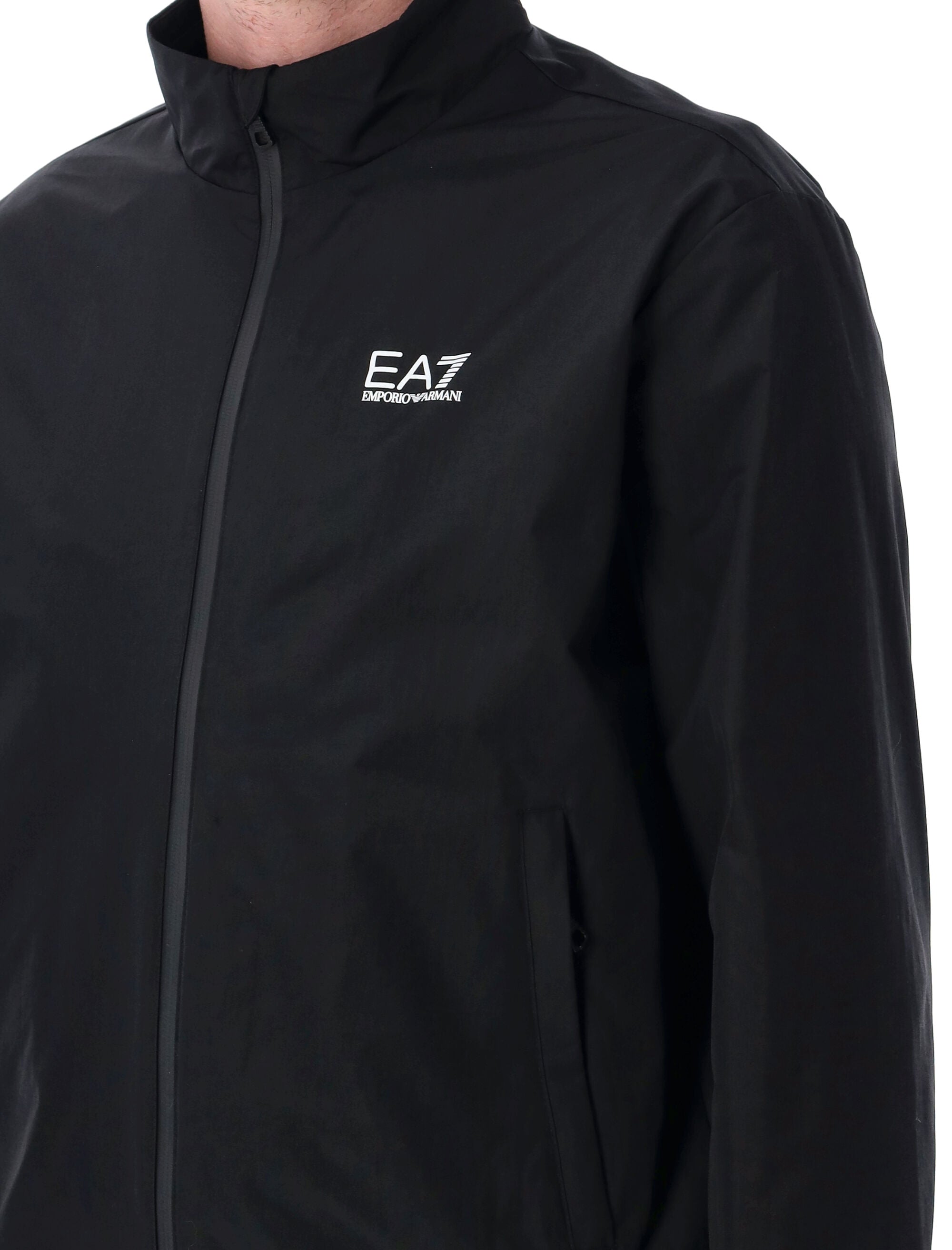EA7 Recycled-Nylon Zip-Up Sweatshirt for Men - Size L