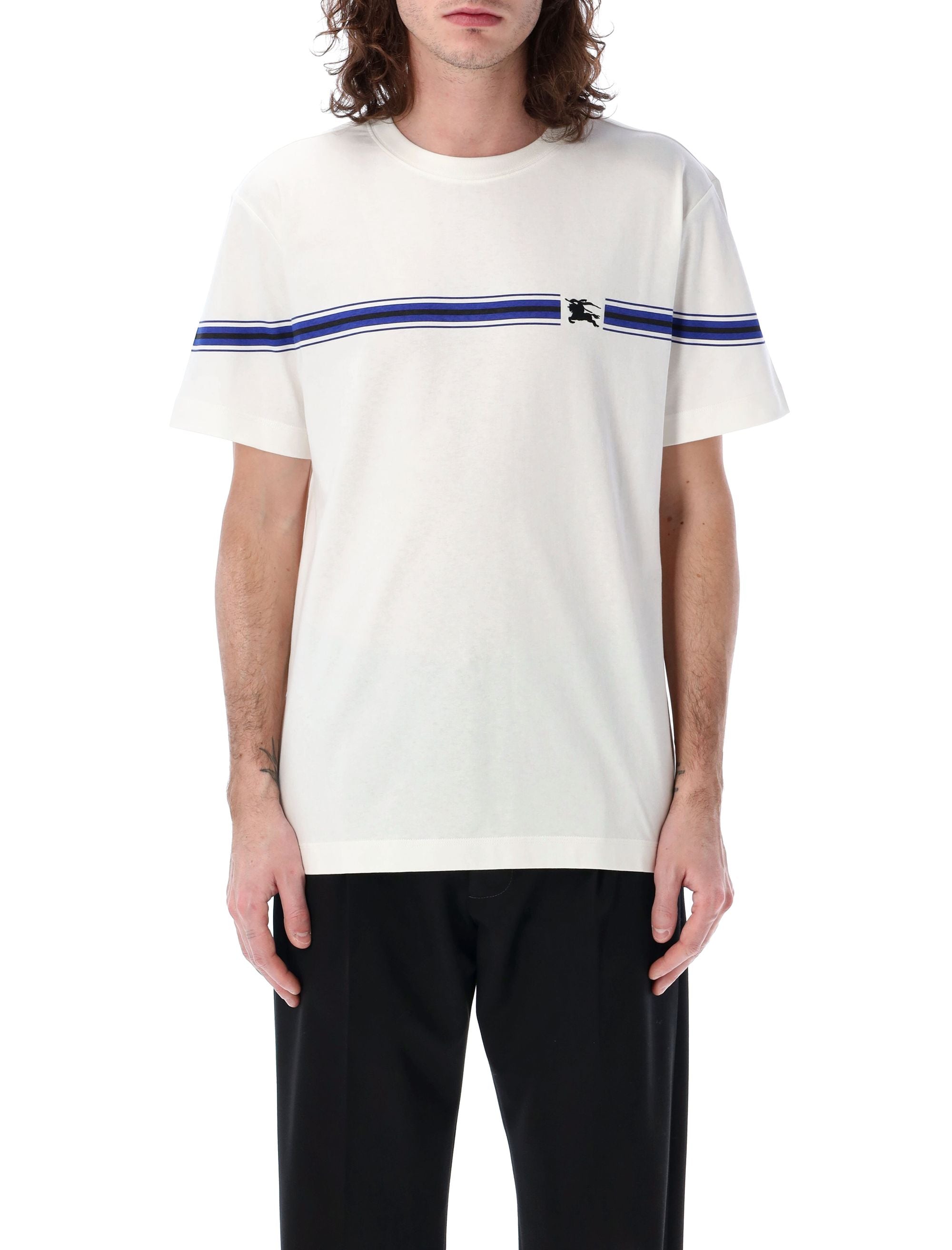 BURBERRY Striped Cotton T-Shirt - Slim Fit, Size L