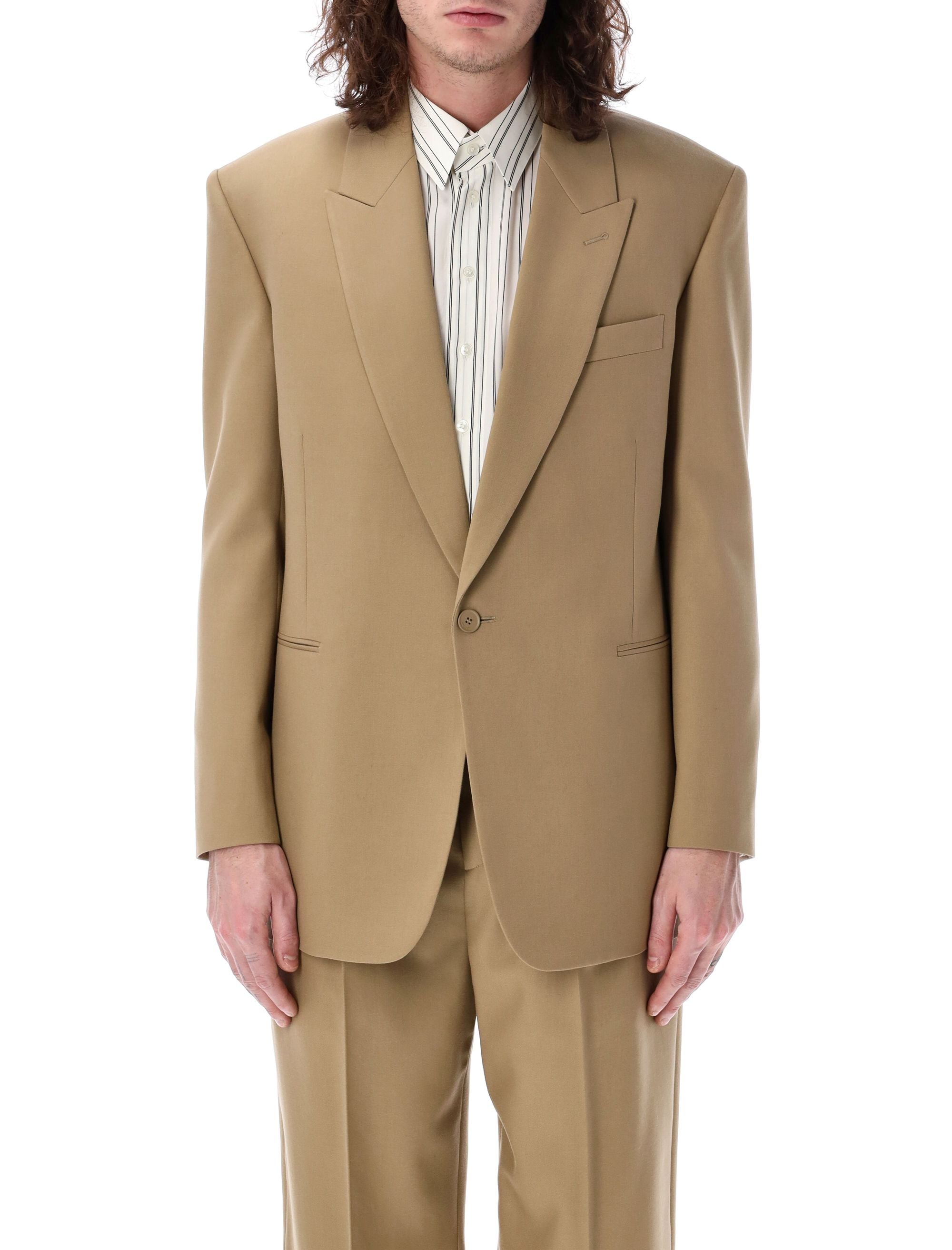 SAINT LAURENT Men's Gabardine Blazer, Size 50