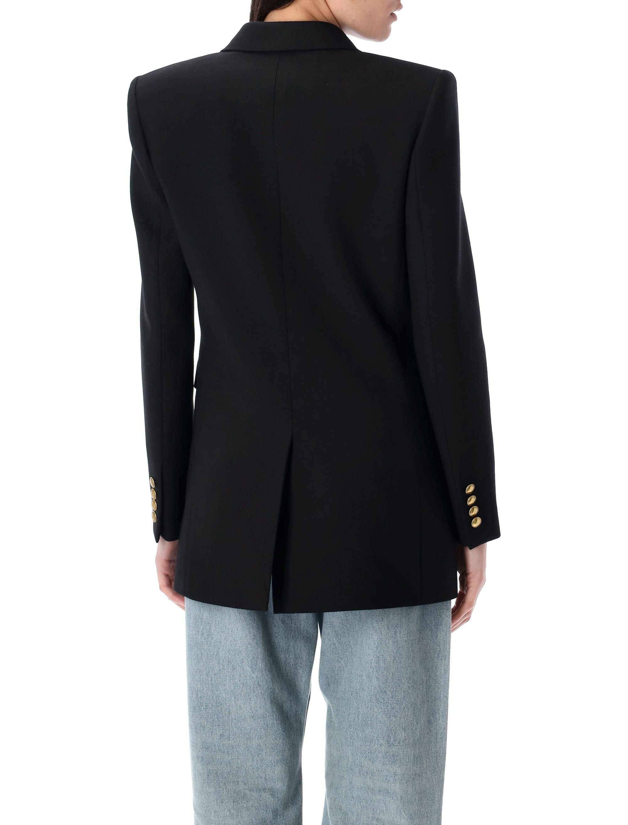 SAINT LAURENT Double-Breasted Wool Gabardine Jacket Size 36