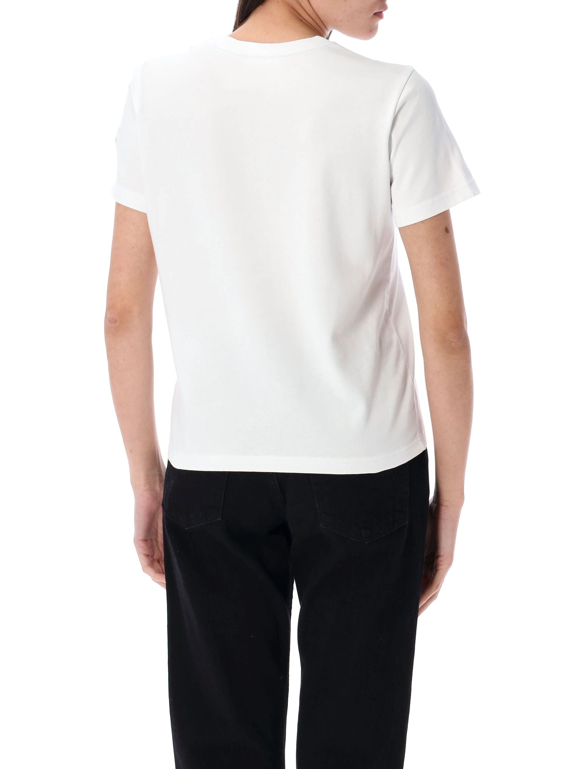 MONCLER Embroidered Calligraphy Logo T-Shirt - Women's Slim Fit