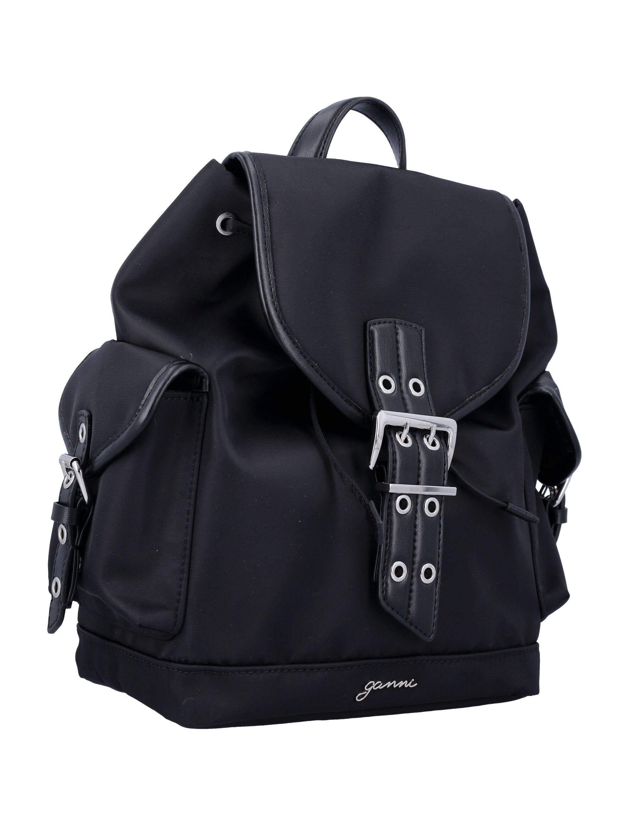 GANNI Mini Nylon Backpack with Buckle Fastening