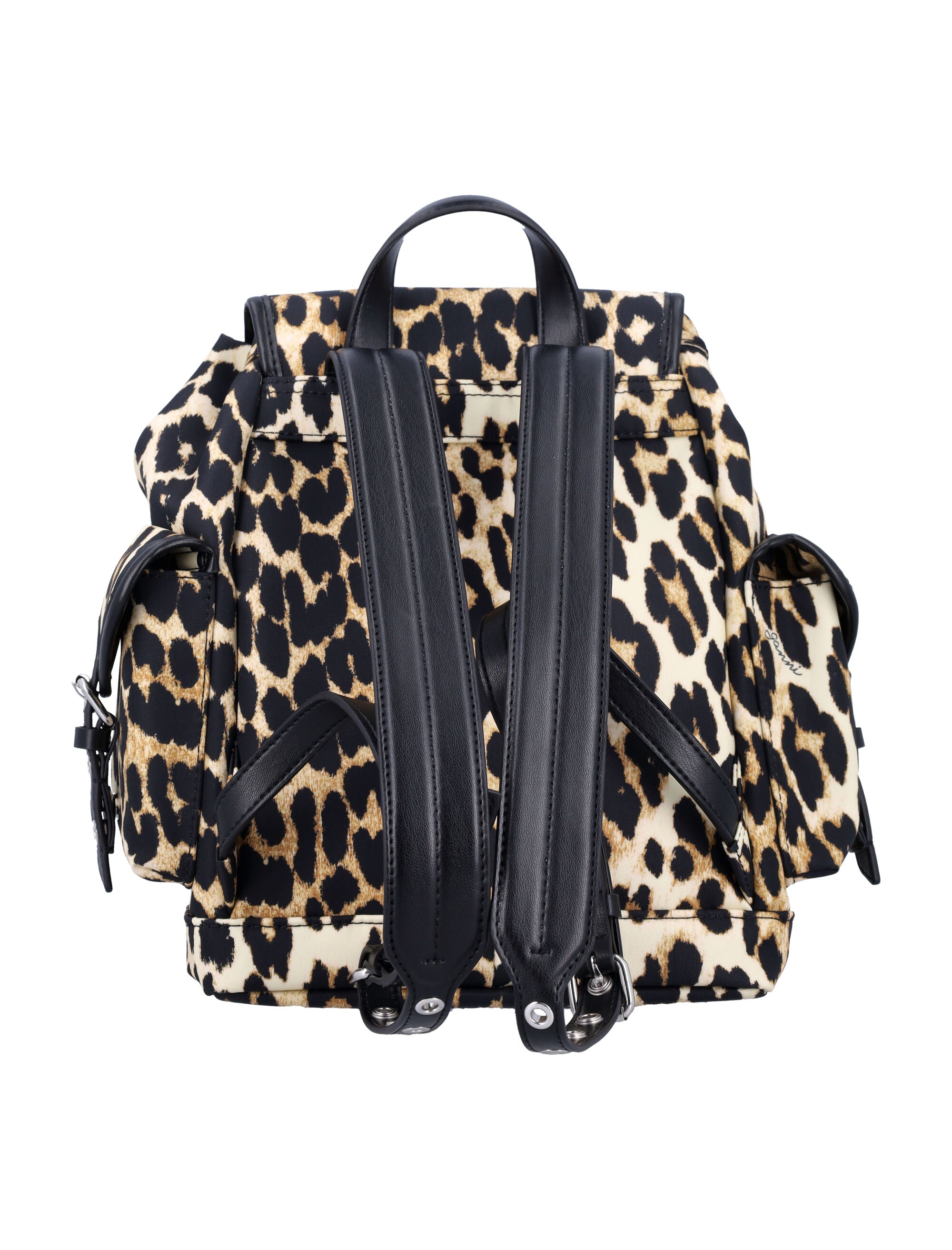 GANNI Mini Leopard Print Nylon Backpack