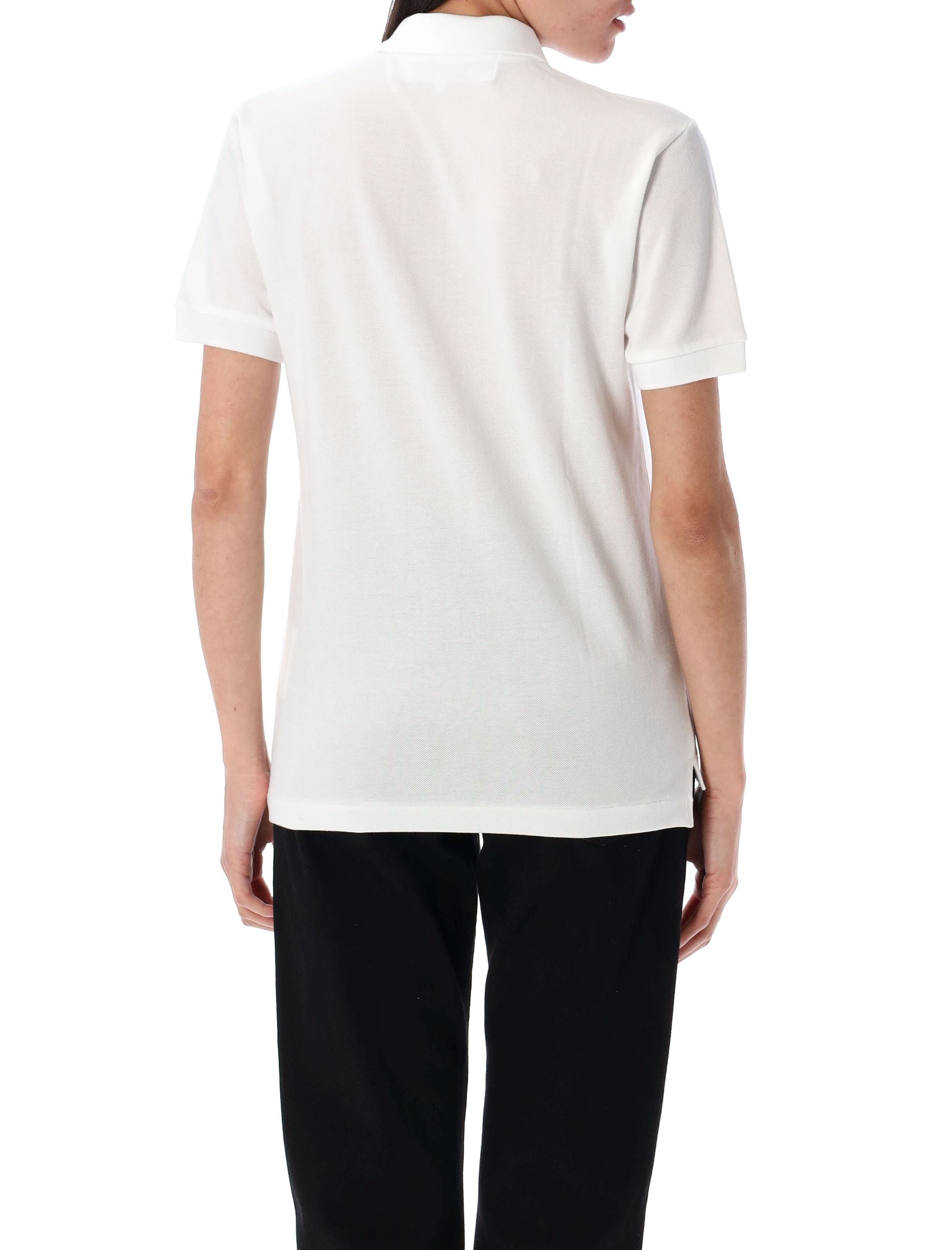 COMME DES GARÇONS PLAY Classic Polo Shirt with Red Heart Patch (Size L)