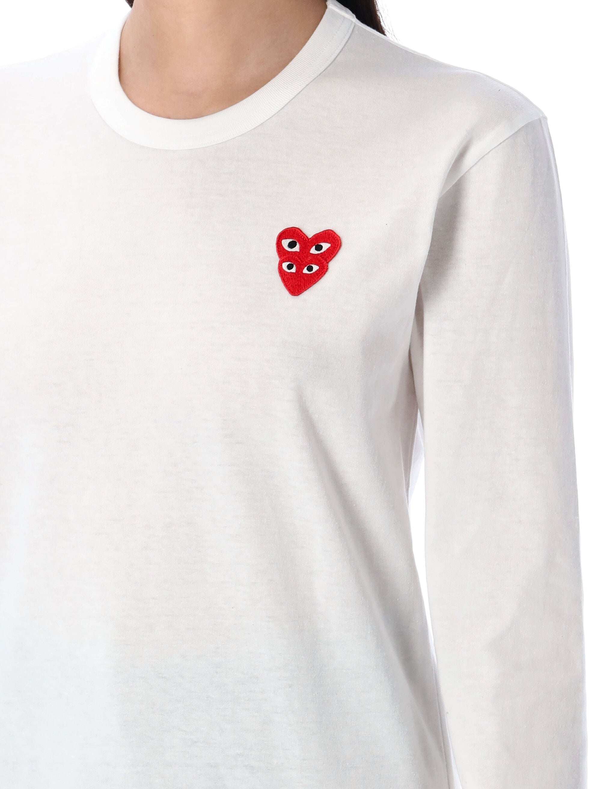 COMME DES GARÇONS PLAY Double Heart Long Sleeve Tee - Men's