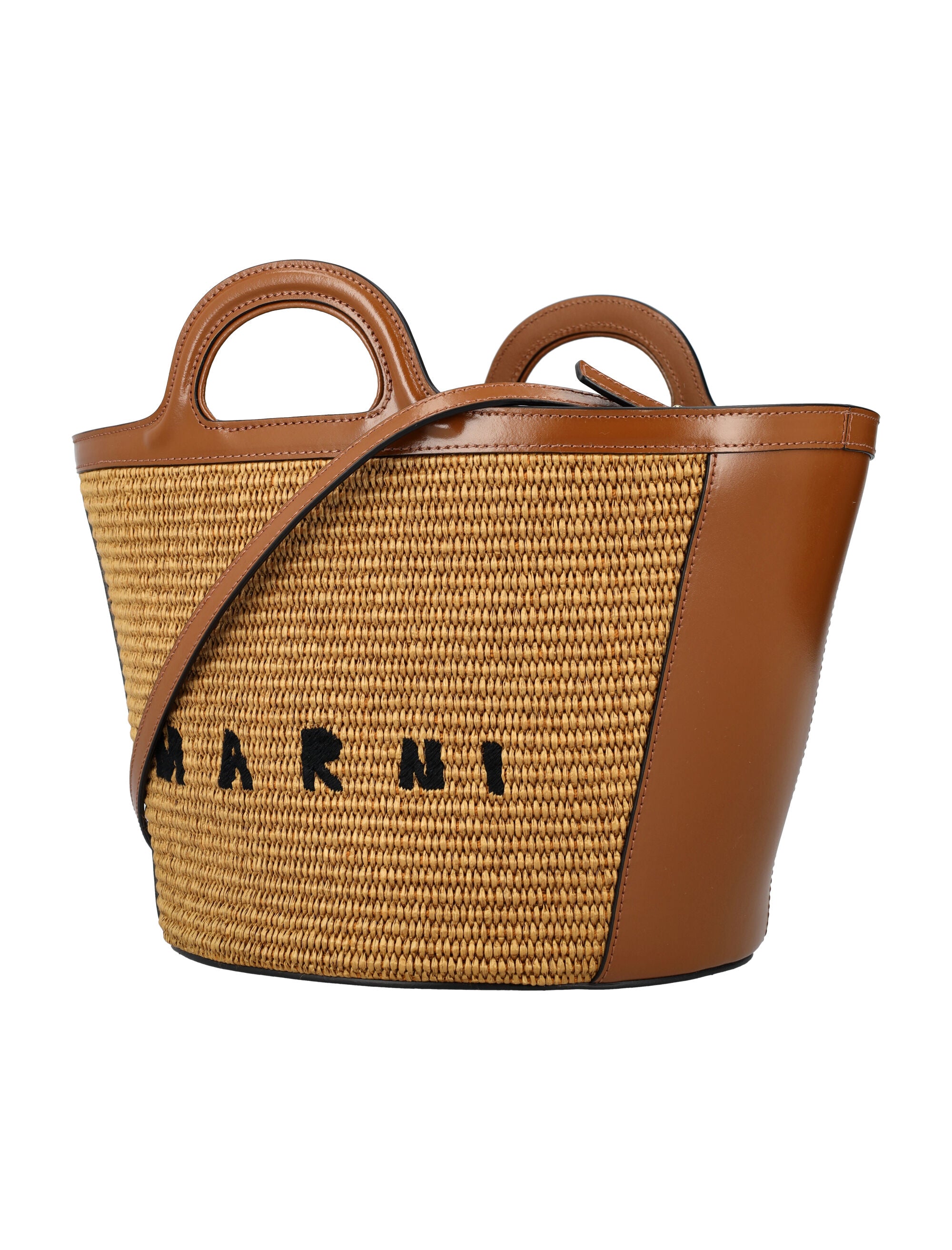 MARNI Mini Tropicalia Handbag - Leather and Raffia