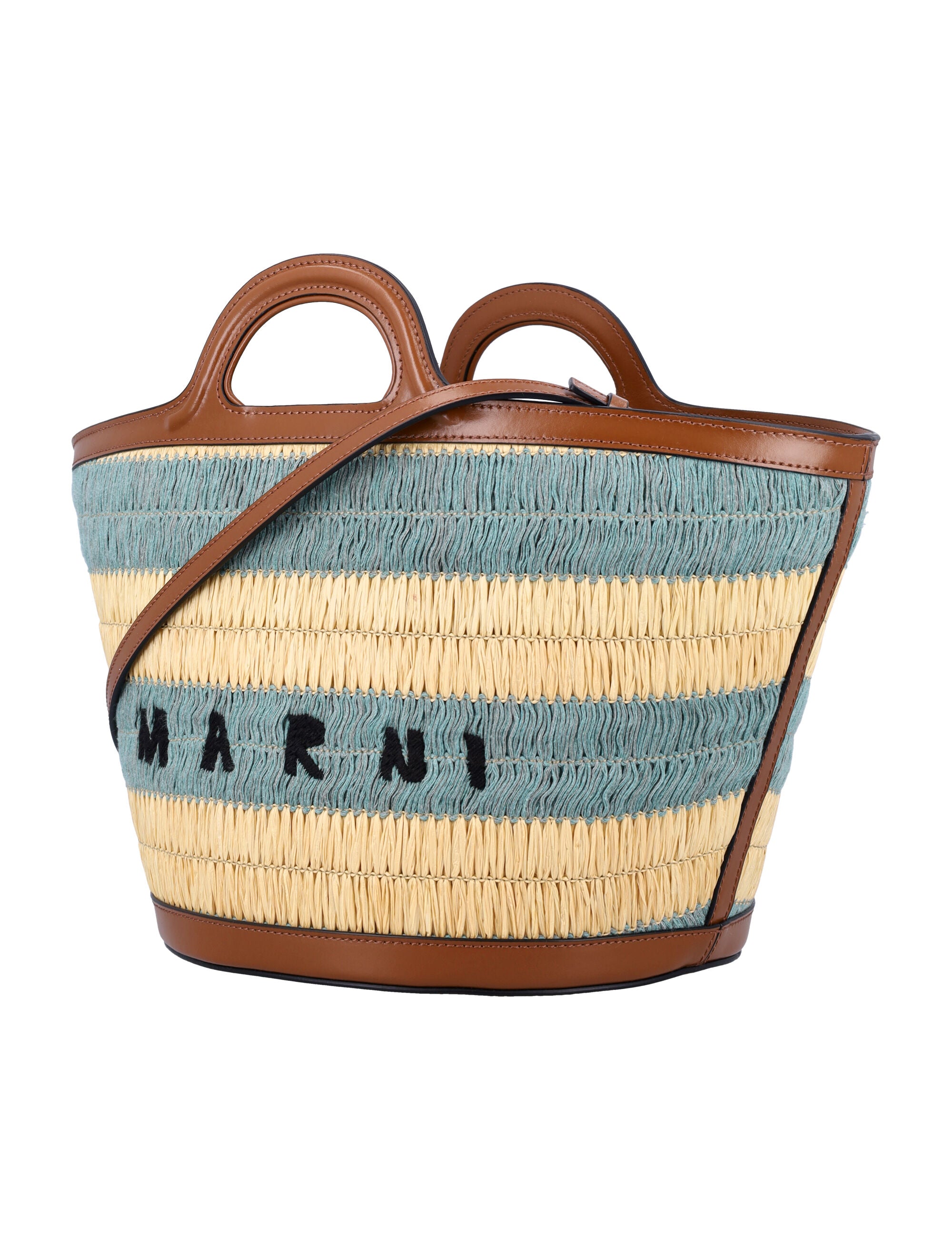 MARNI Mini Raffia-Effect Handbag